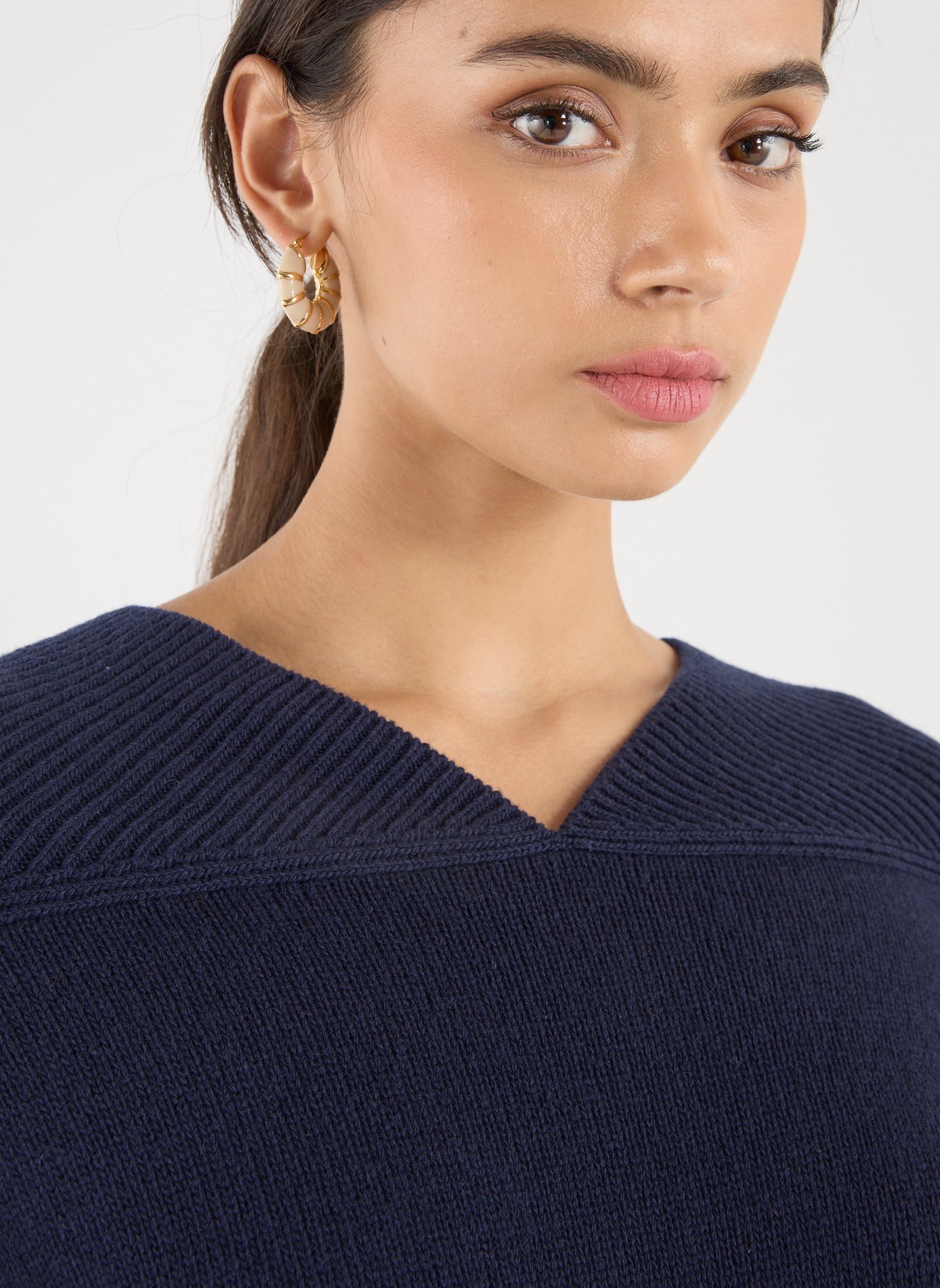 Boucles d&#039;oreille anneaux AU PRINTEMPS PARIS Blanc