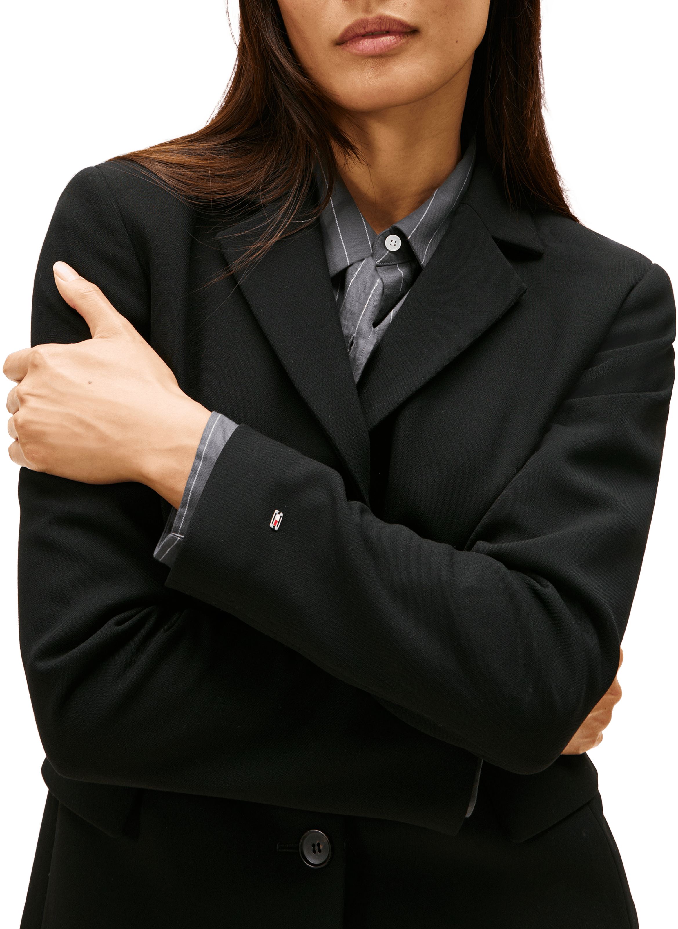 Blazer ajusté à blason brodé TOMMY HILFIGER Noir