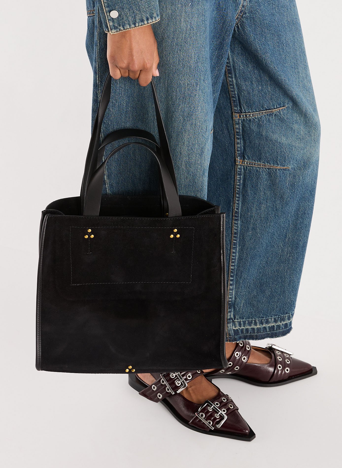 Sac cabas Léon M en croûte de cuir JÉRÔME DREYFUSS Noir