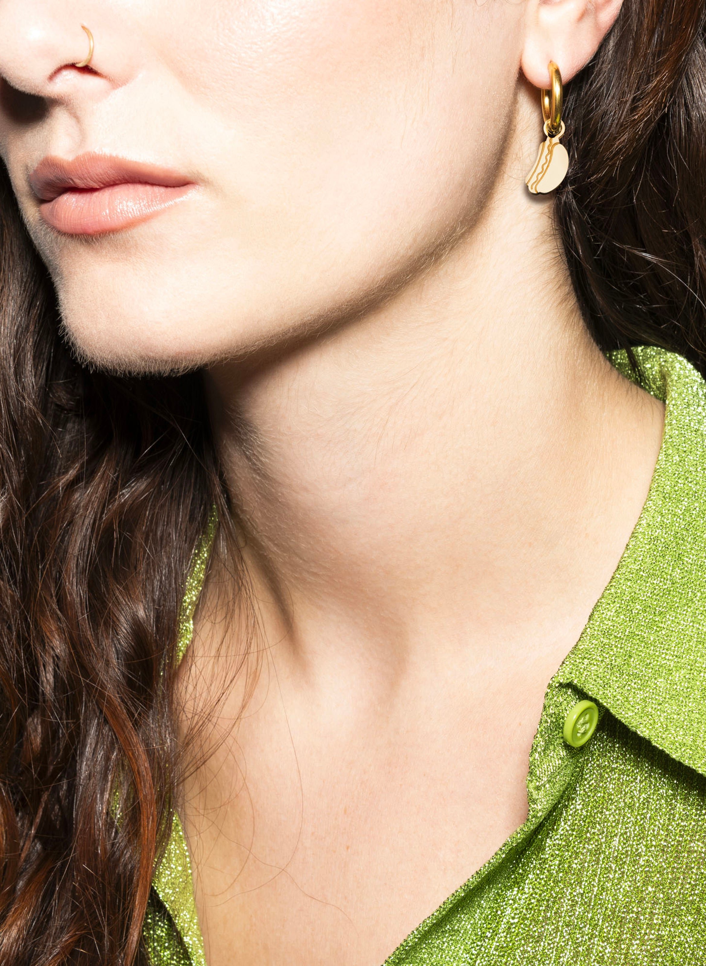 Boucles d'oreilles en acier inoxydable KURAGE GINZA Doré