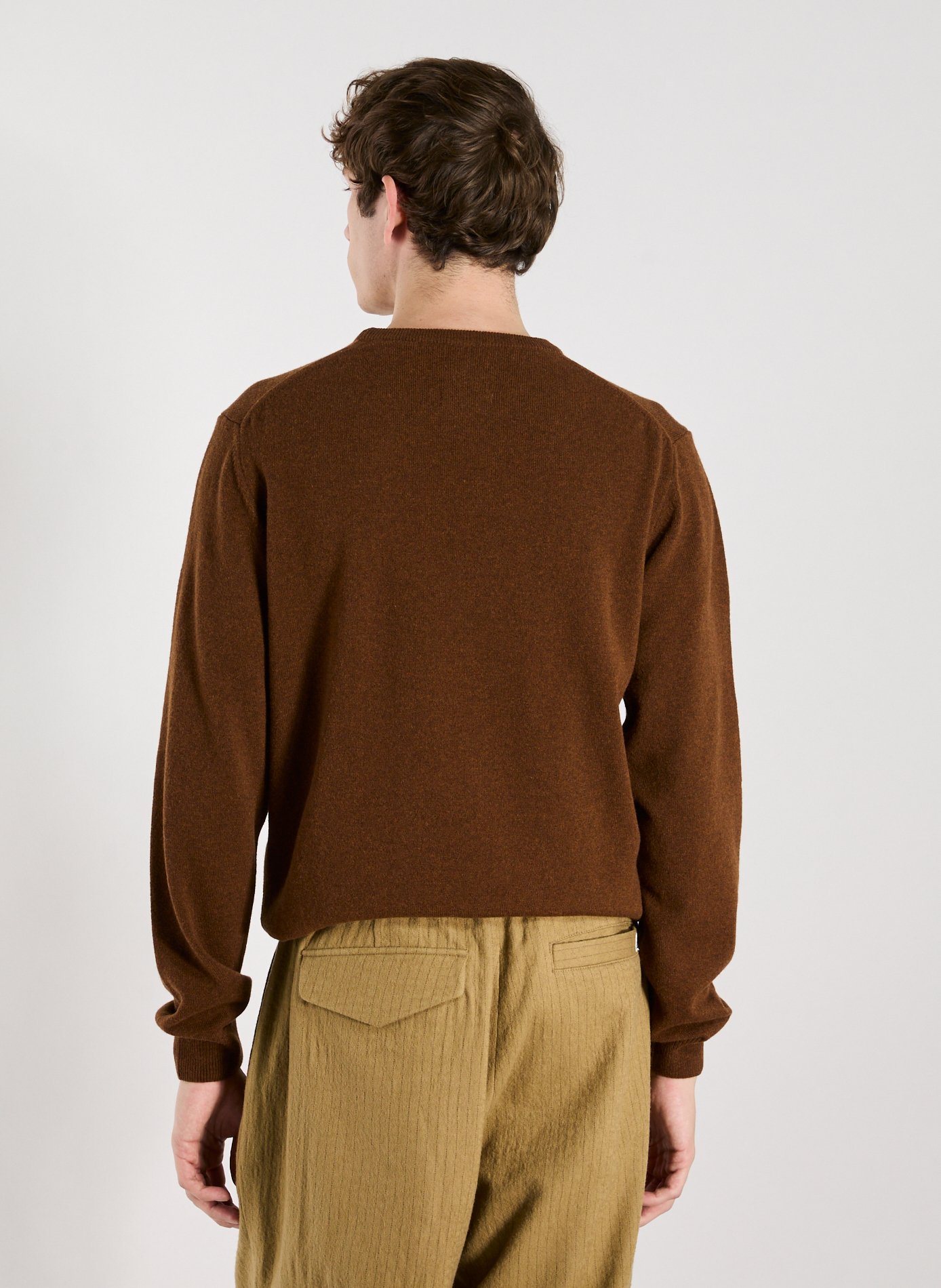 Pull col rond en laine GANT Marron