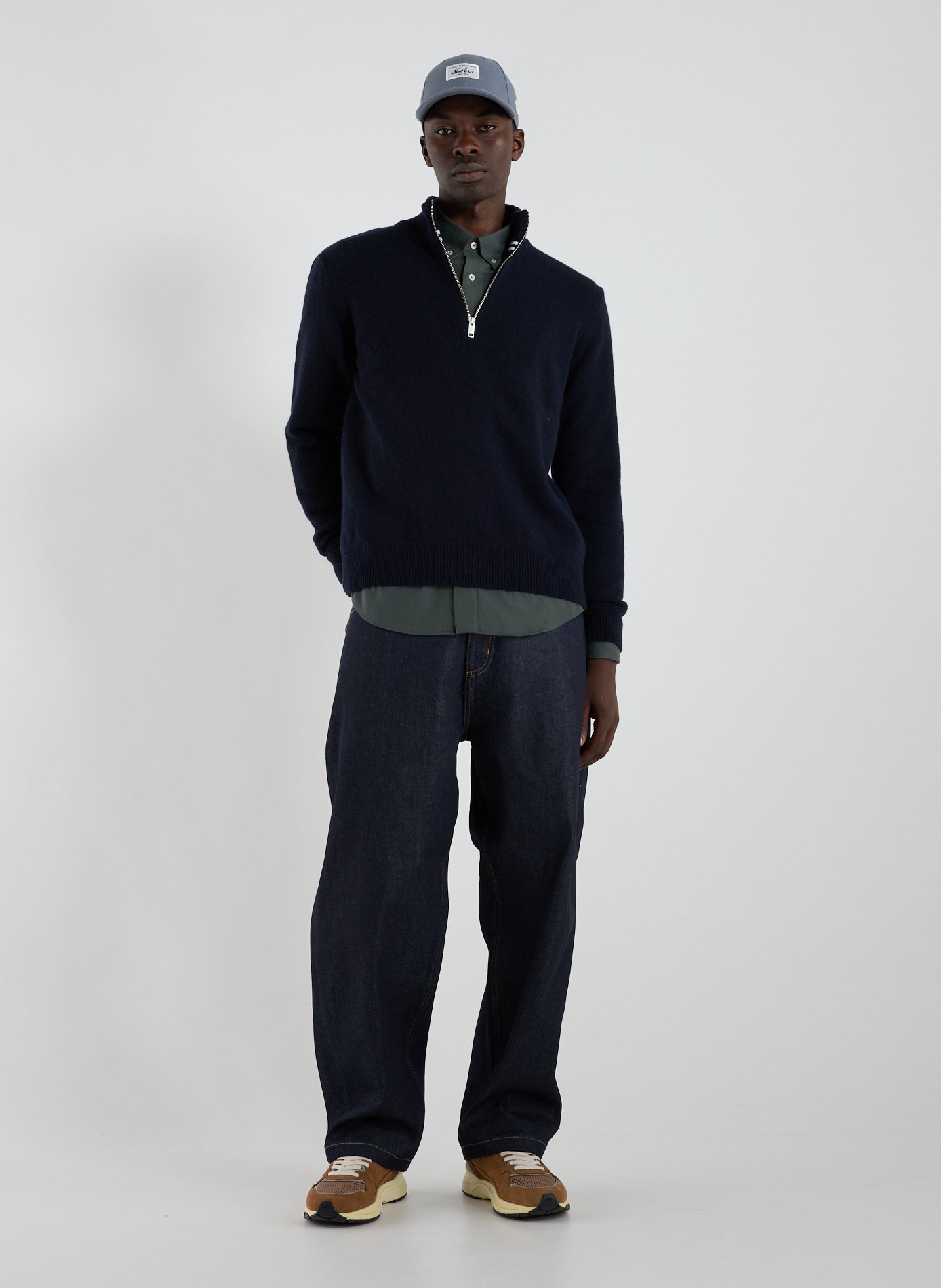 Wool zip-neck jumper AIGLE Blue