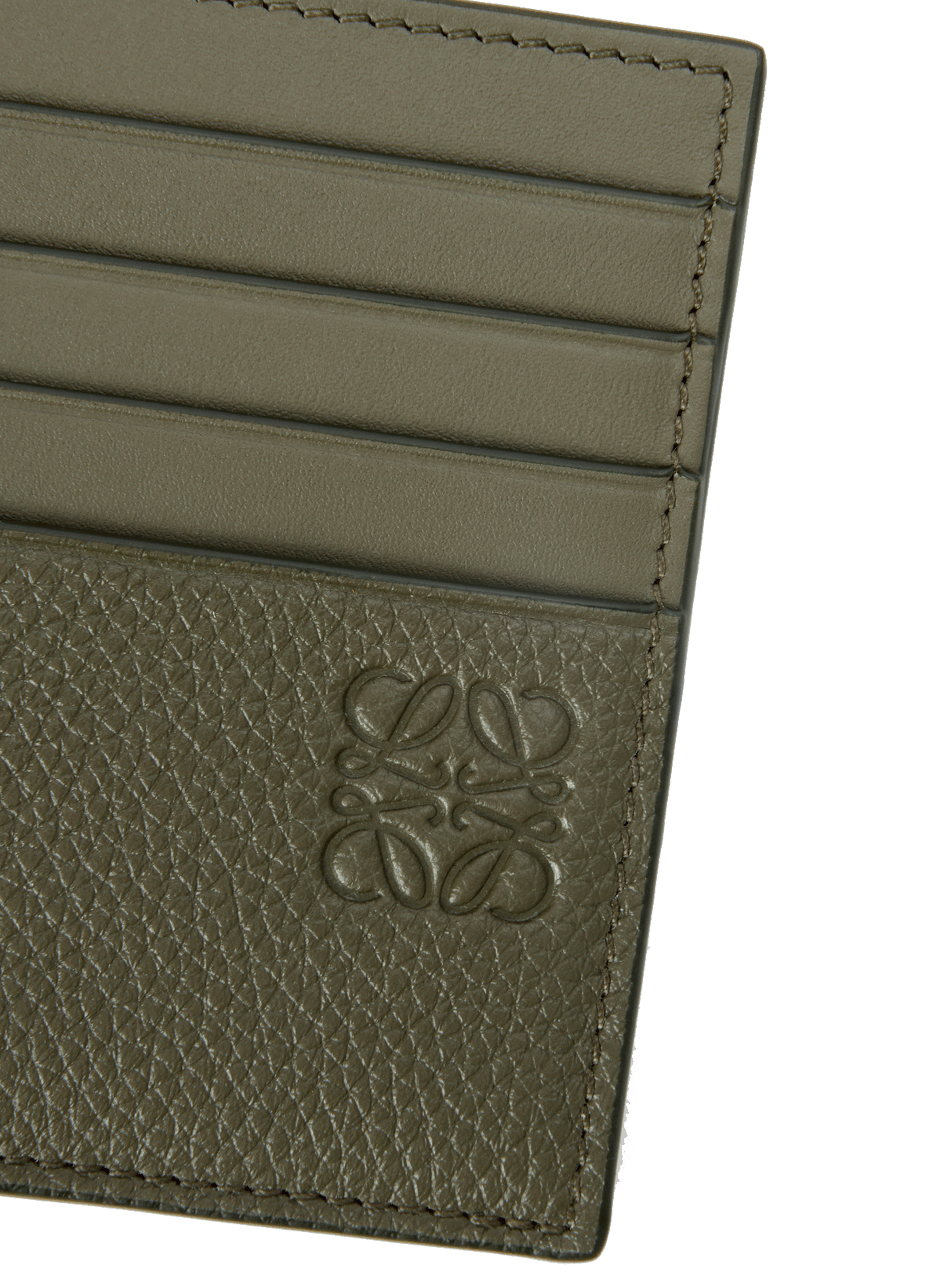 Open cardholder in soft grained calf leather LOEWE Green
