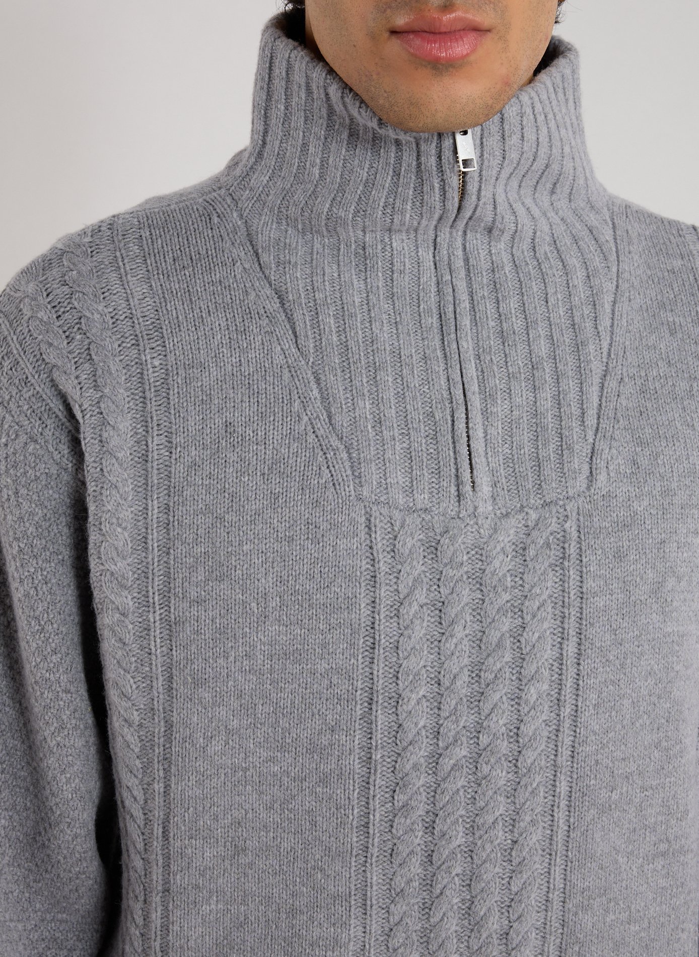 Wool blend zip-up sweater AIGLE Grey