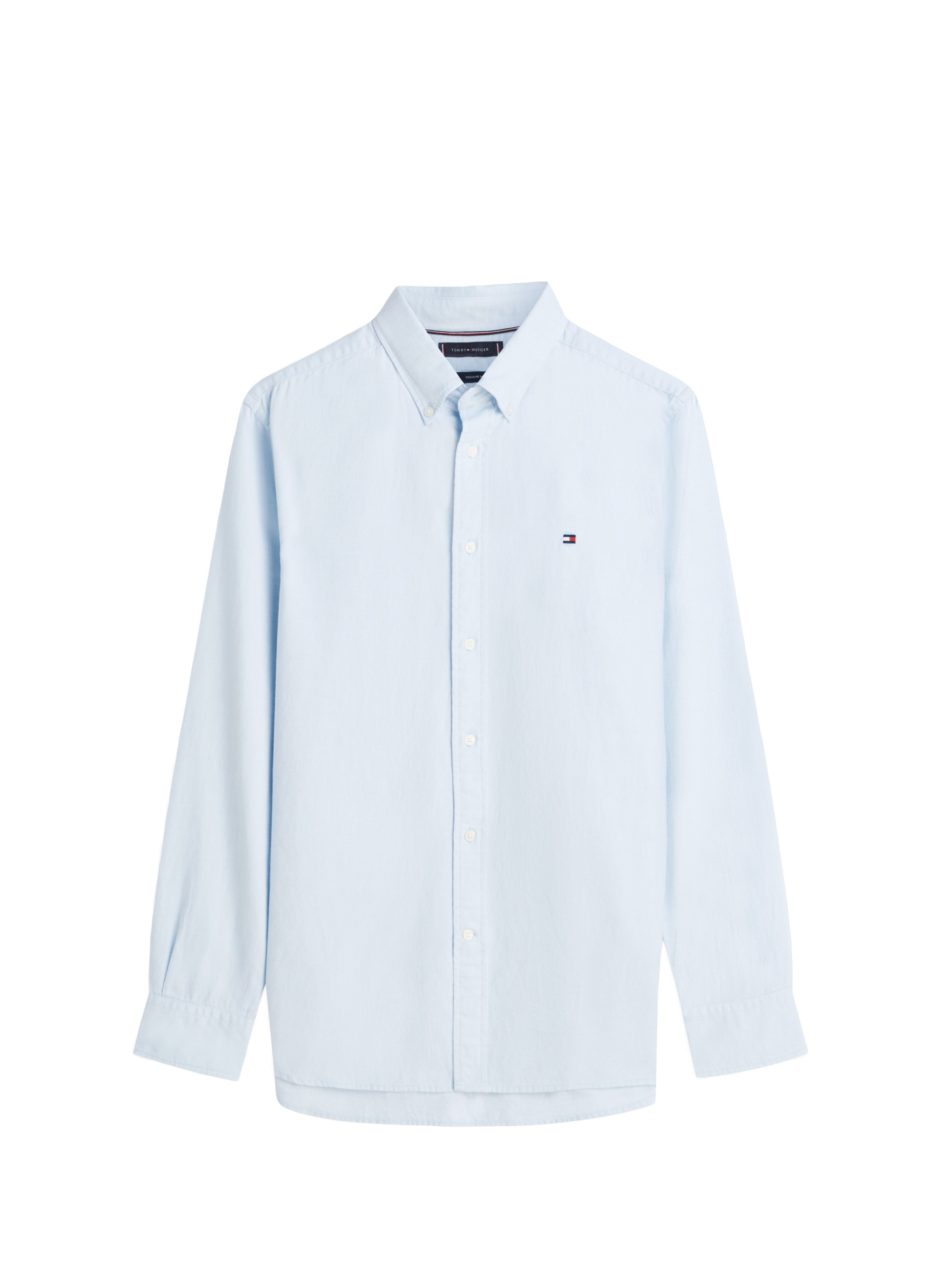 Chemise classique en coton et lin TOMMY HILFIGER Blanc