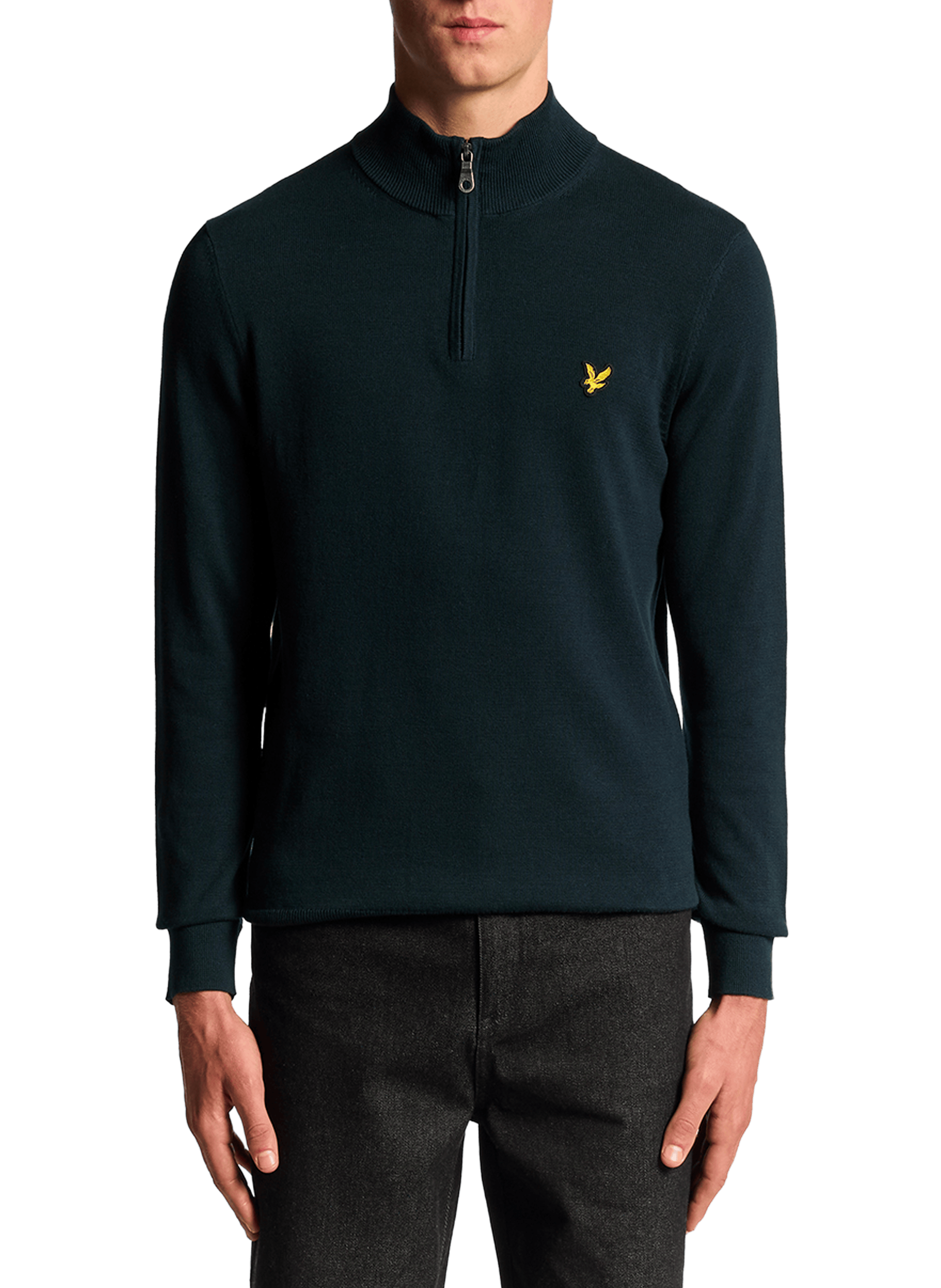 LYLE & SCOTT Pull col zippé en coton Bleu
