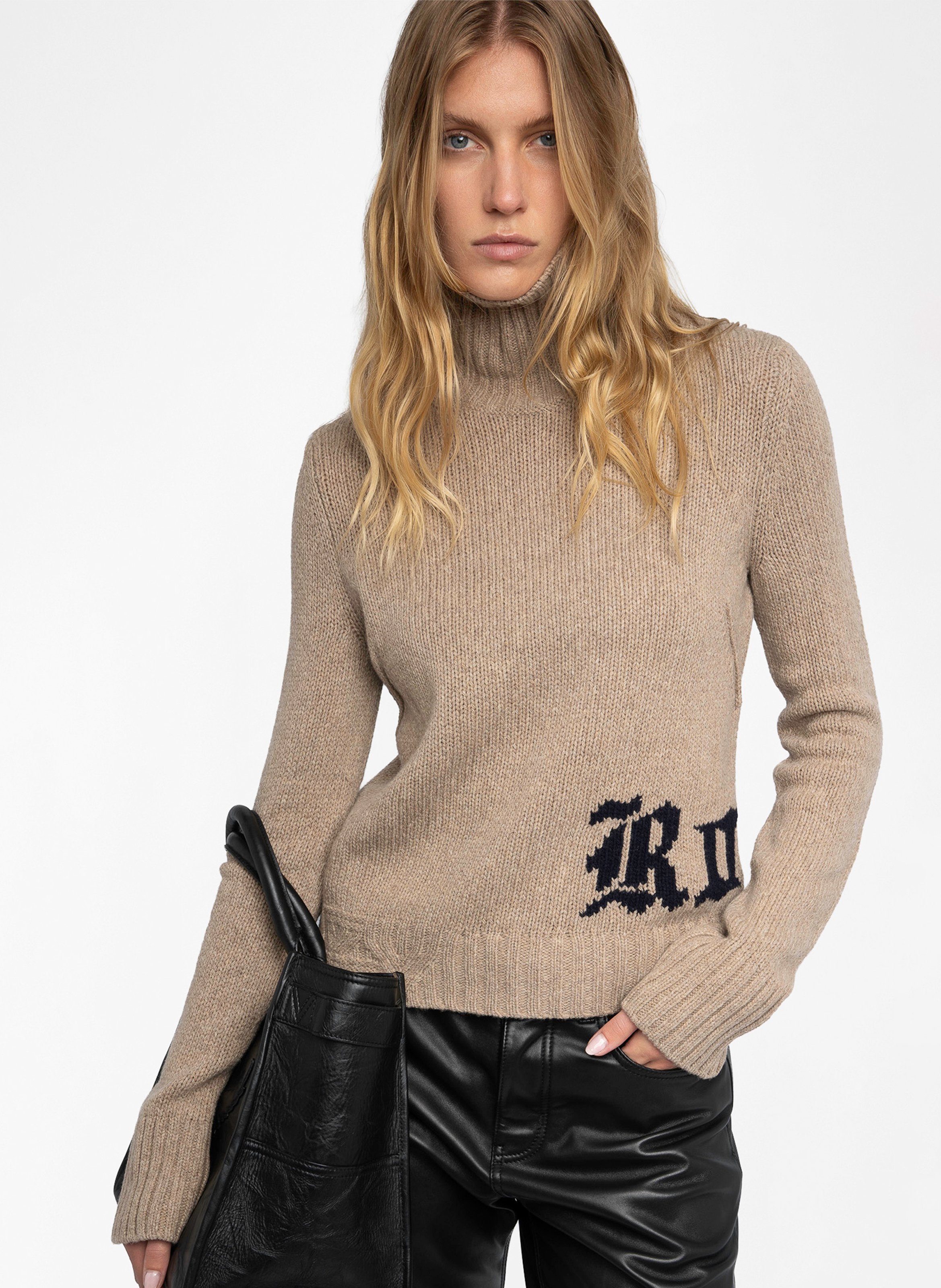 Pull imprimé en laine mérinos nalma ZADIG&VOLTAIRE Beige