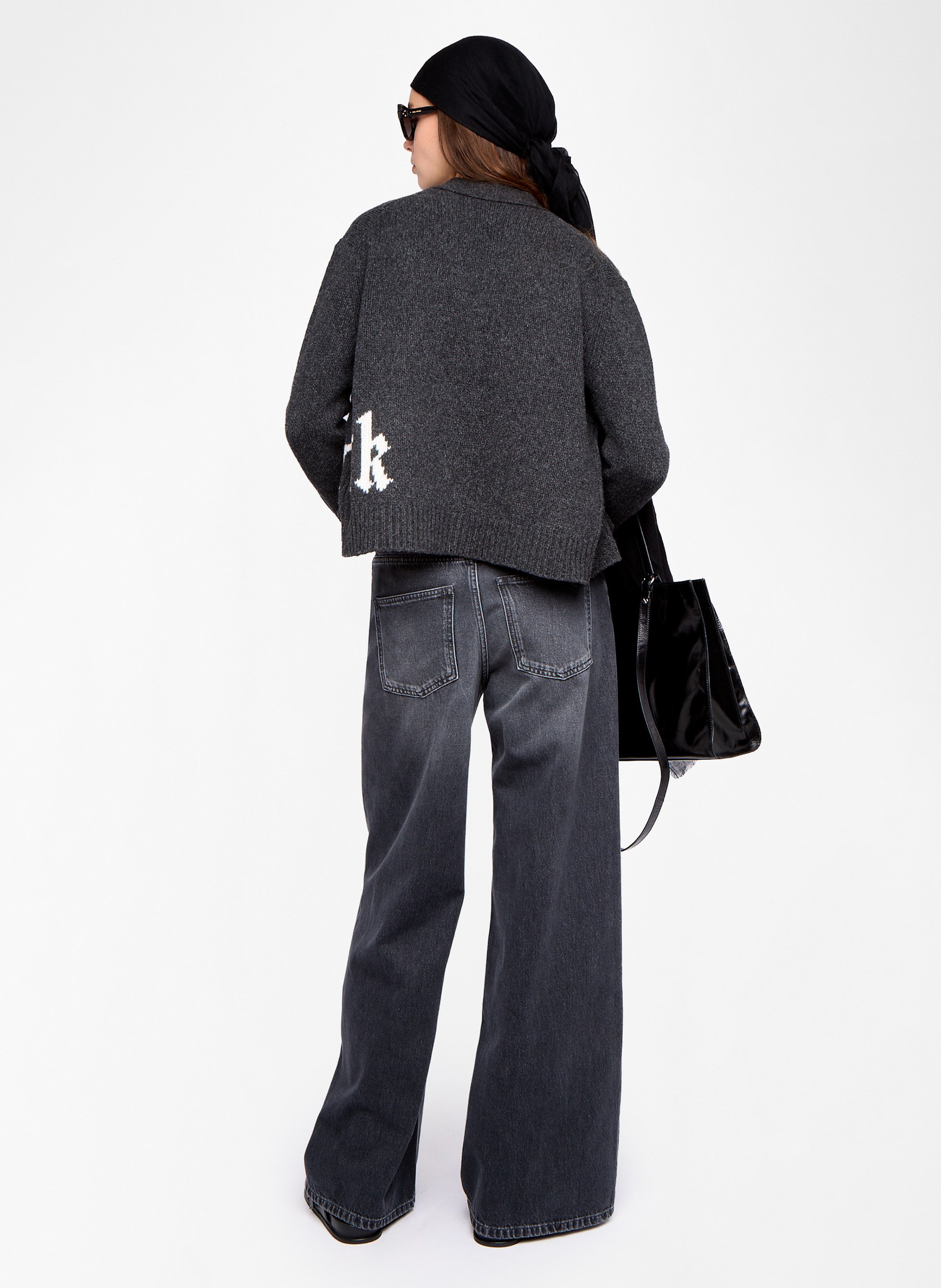 Cardigan col v boutonné en laine masy ZADIG&VOLTAIRE Gris