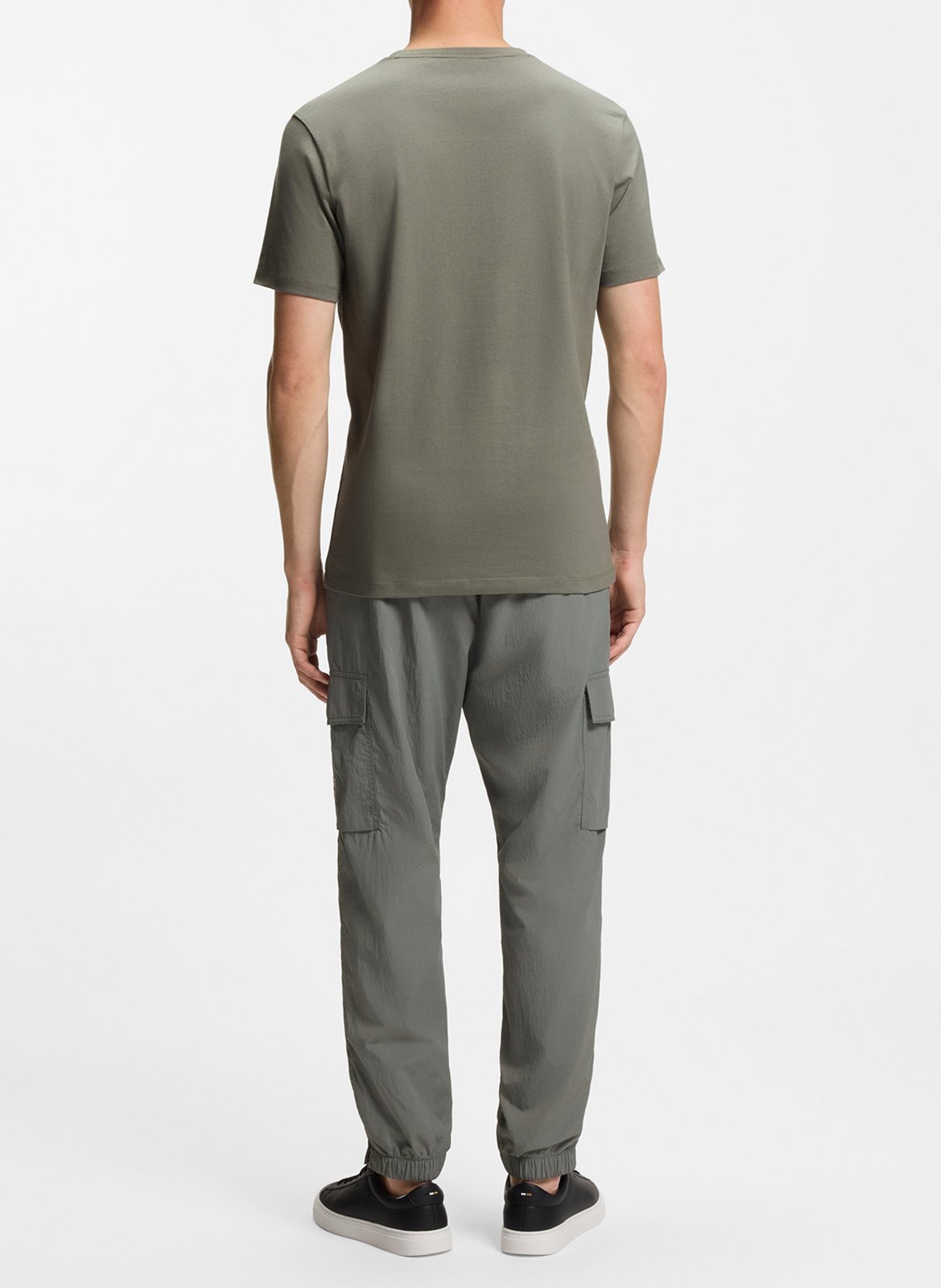 Tee-shirt à manches courtes col rond en coton BOSS Argent