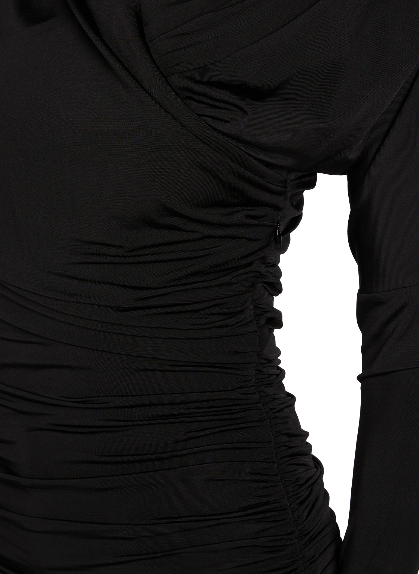 <p>Top with draped long sleeves</p> GANNI Black