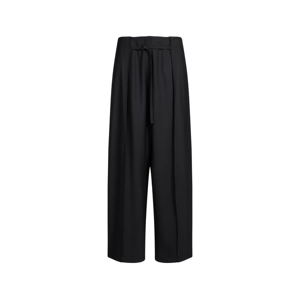 Pantalon uni en laine mélangée Pantalon uni en laine mélangée