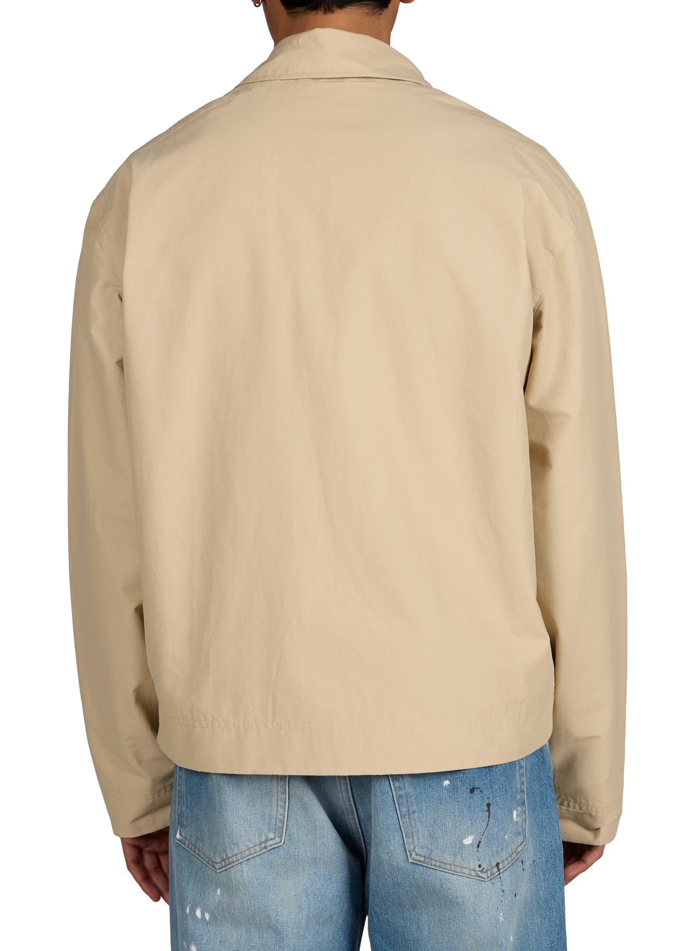 Oversized jacket with classic collar in blended cotton TIMBERLAND Beige