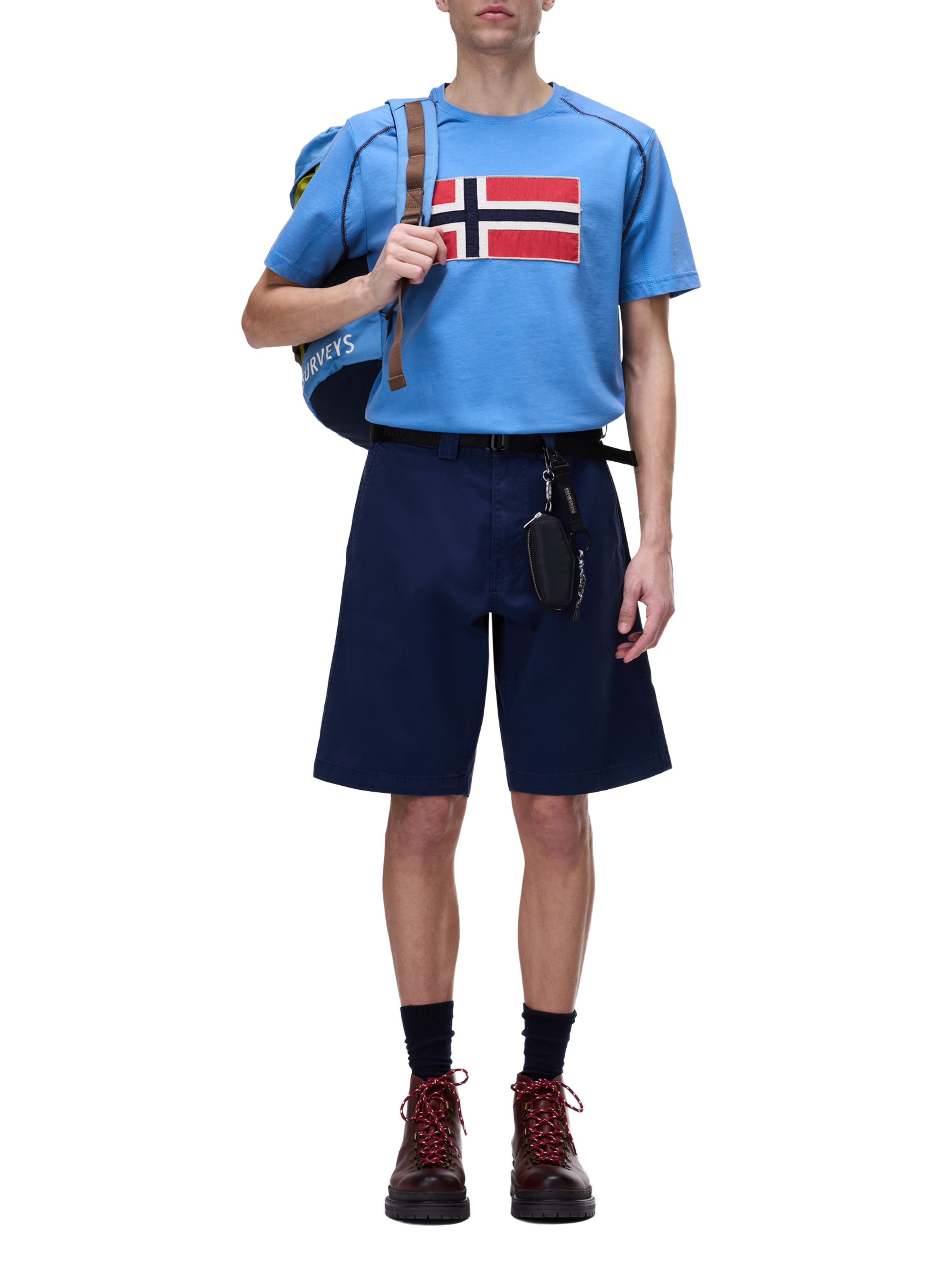 T-shirt droit imprimé Reflect en coton NAPAPIJRI Bleu