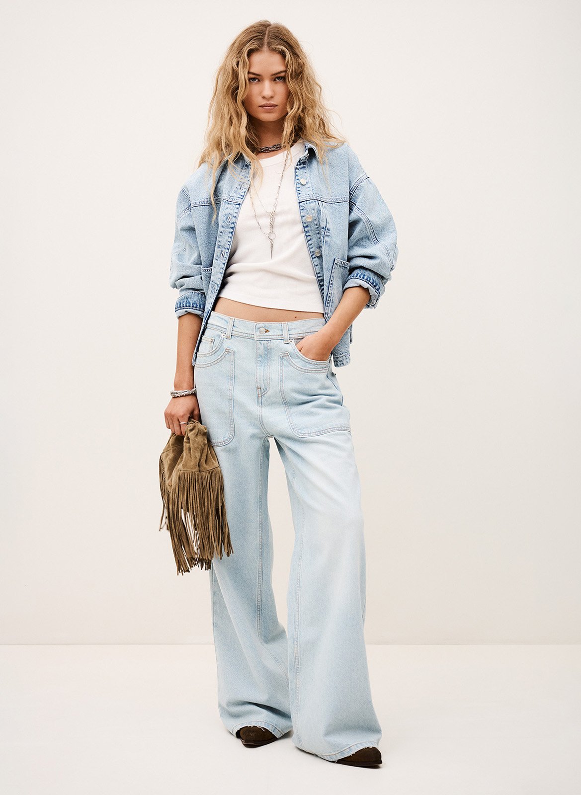 Jean large taille haute zoel BA&SH Bleu