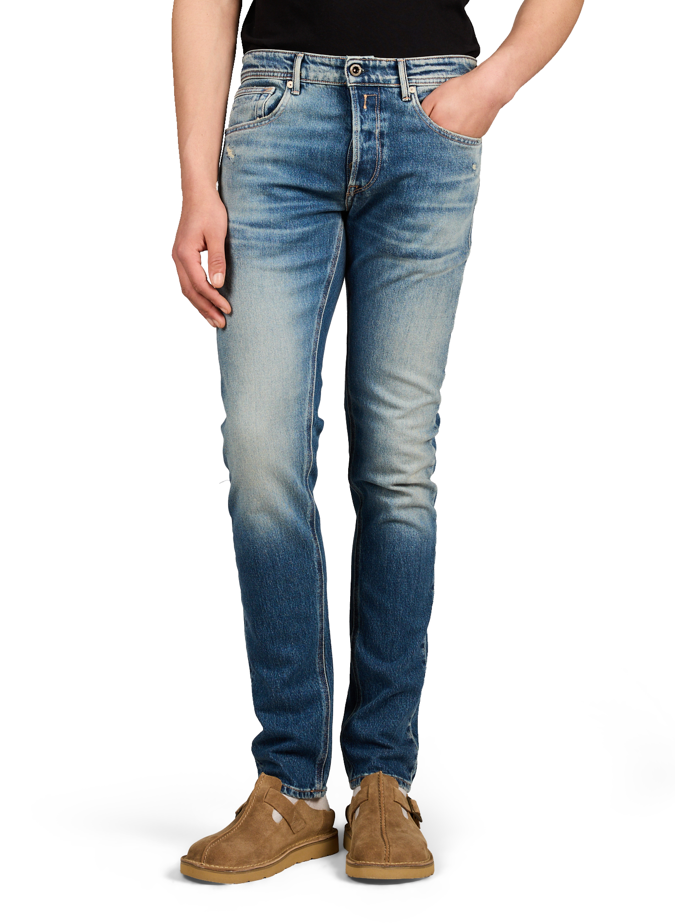 Jean slim délavé Willbi en coton REPLAY Bleu