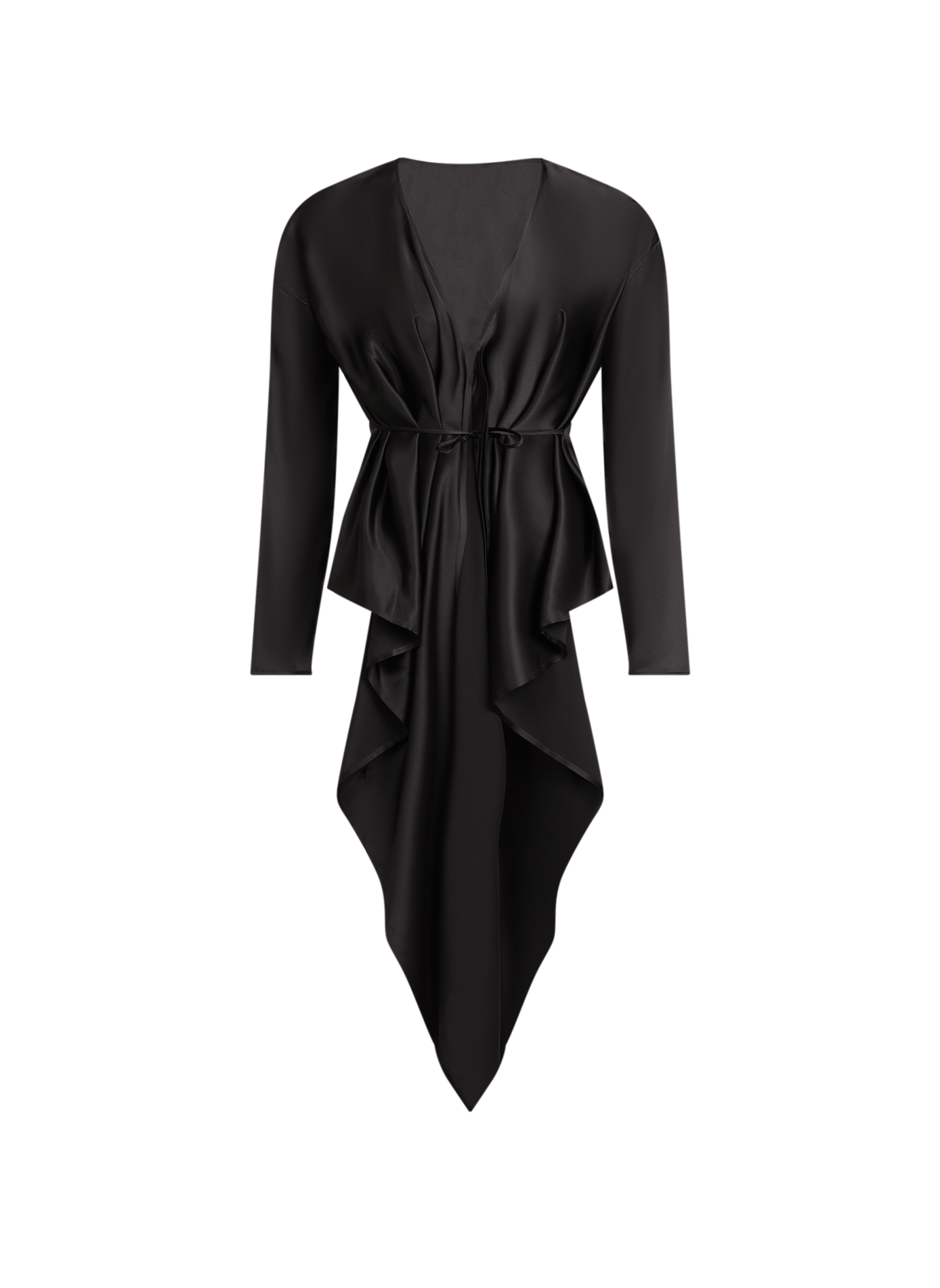 Satin tie-up silk top HELMUT LANG Black