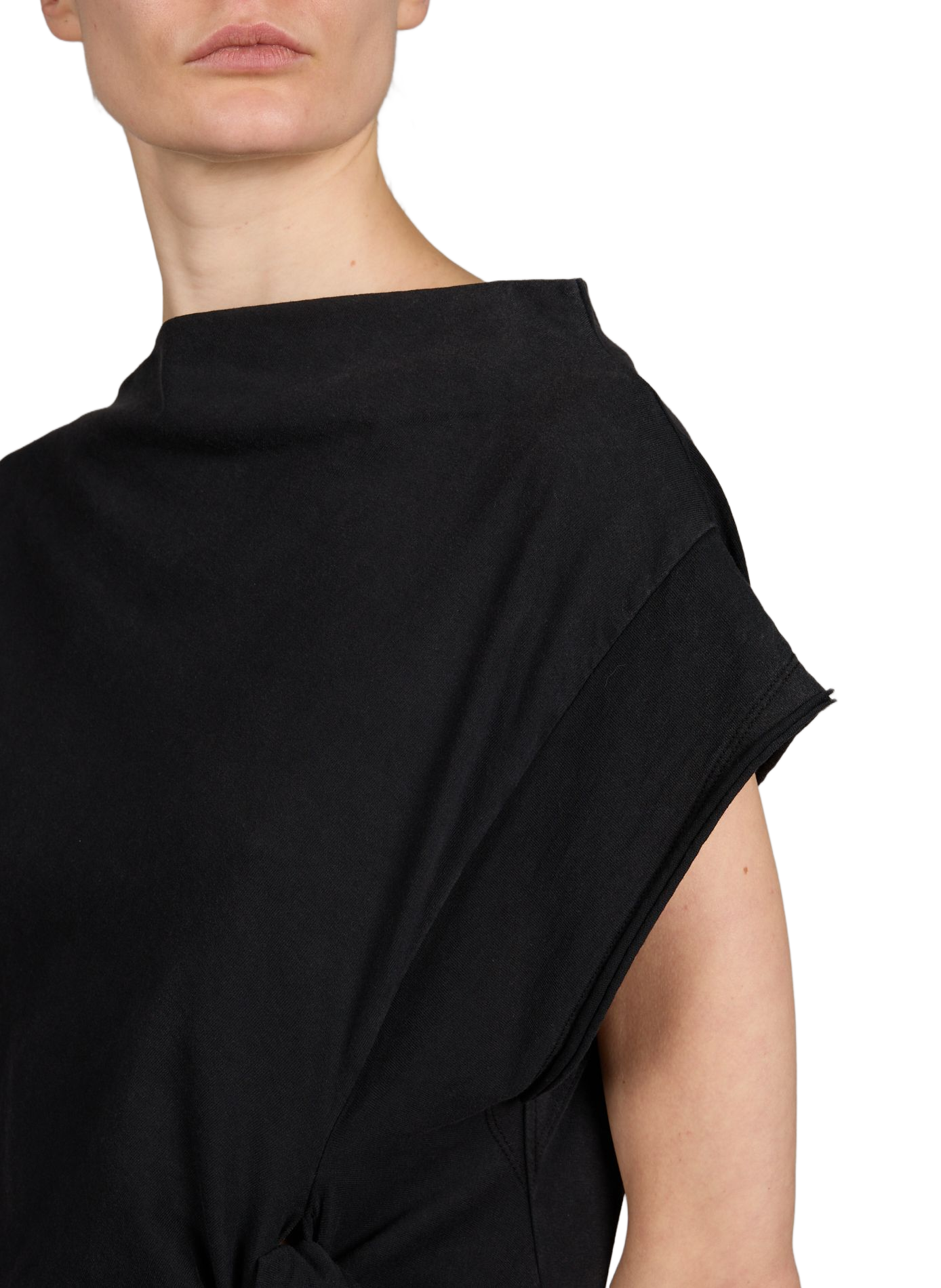 Sleeveless long dress Mauritius in cotton TELA Black