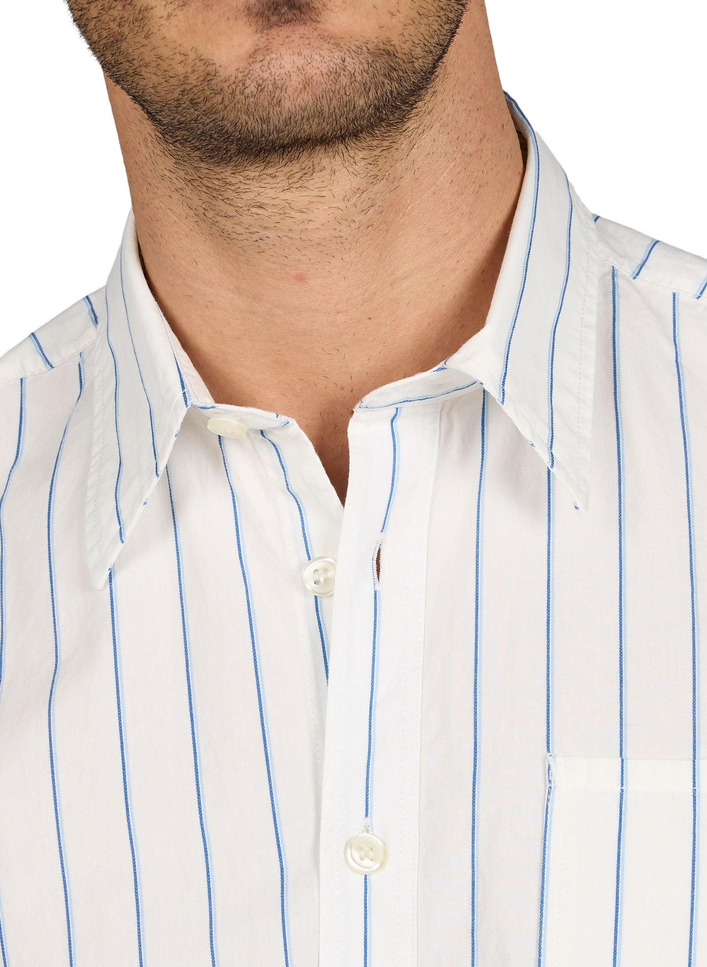 Chemise col classique à rayures LAFAURIE Blanc