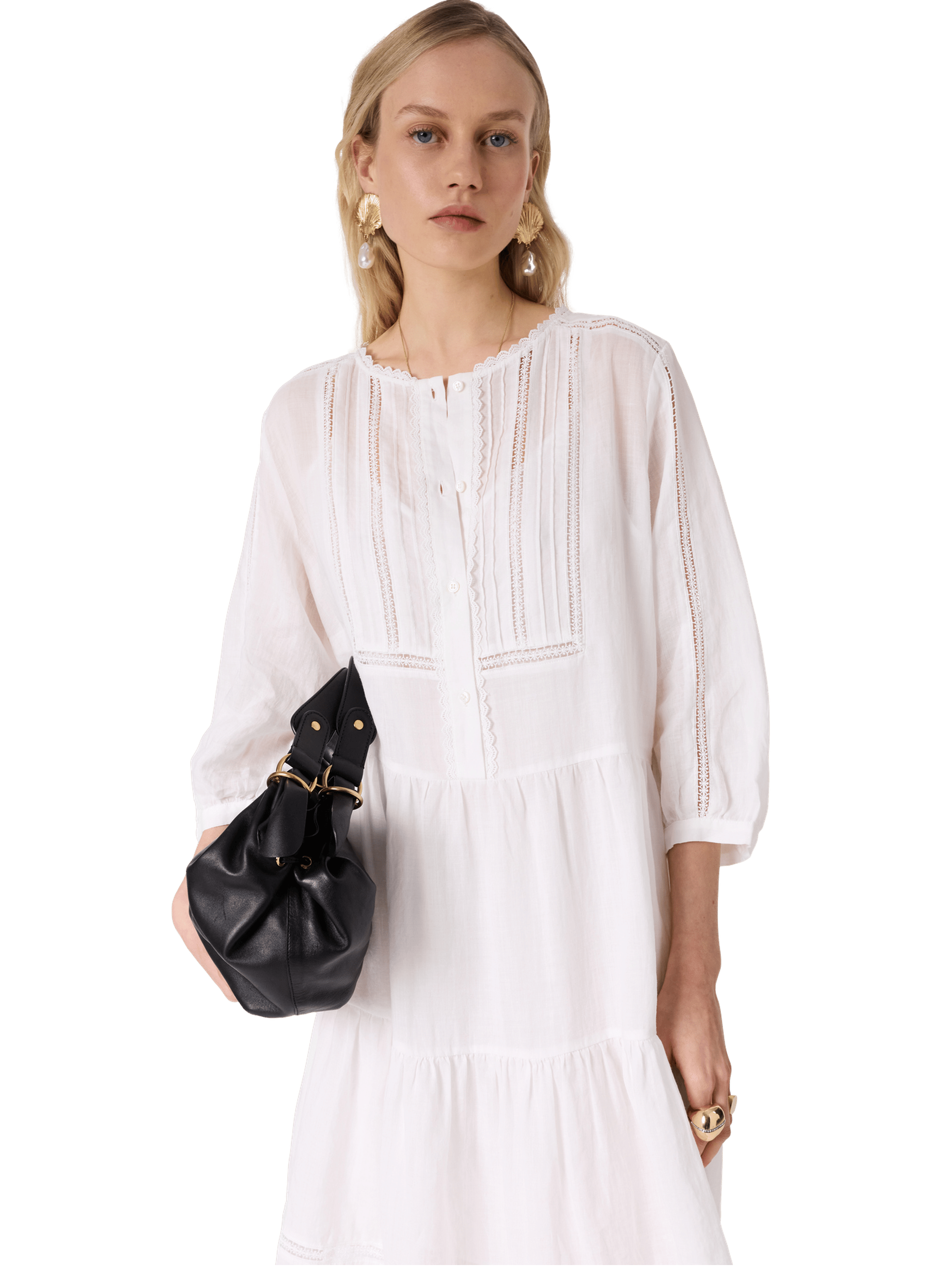 Robe courte et droite à dentelle - riane GERARD DAREL Beige