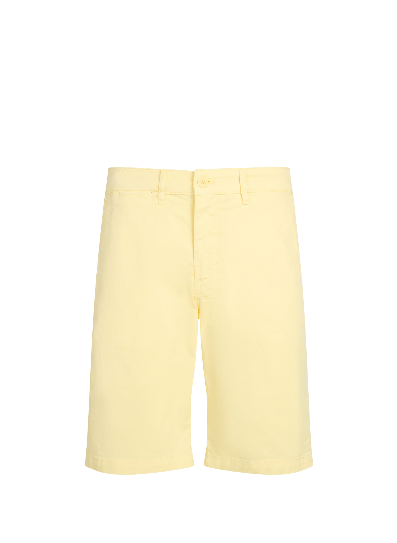 Bermuda uni en coton mélangé EDEN PARK Jaune