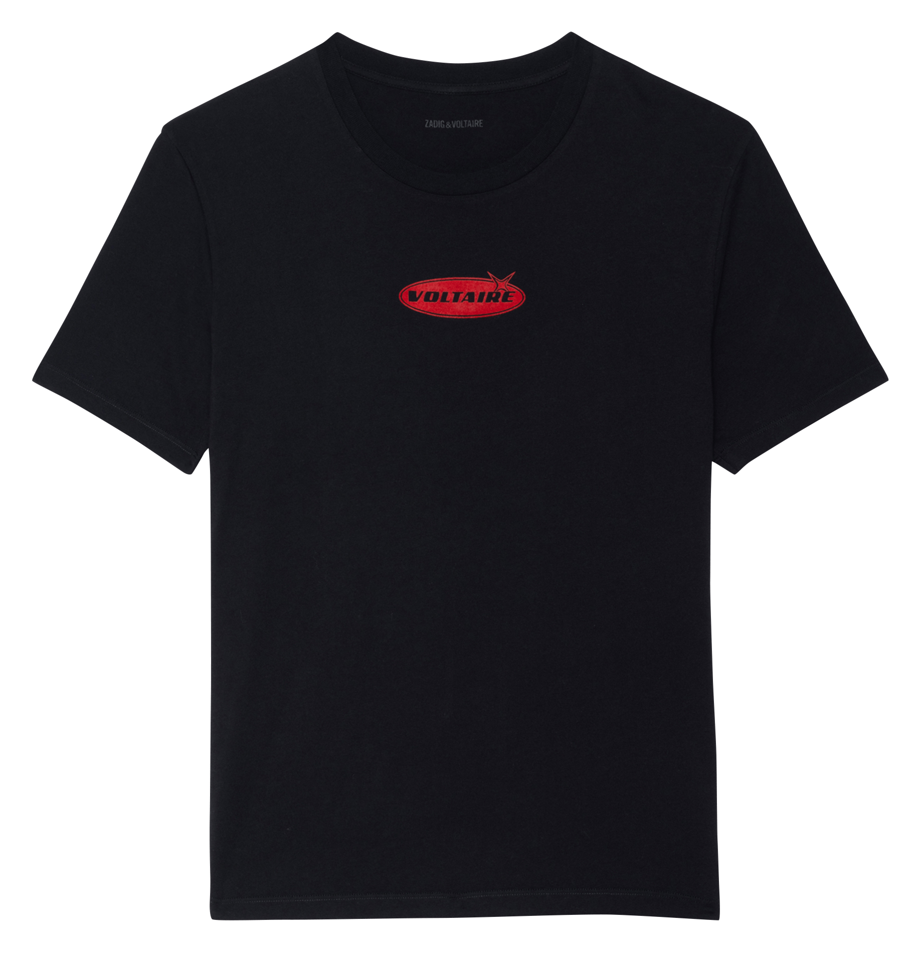 Tee-shirt droit col rond en coton tommy ZADIG&VOLTAIRE Noir