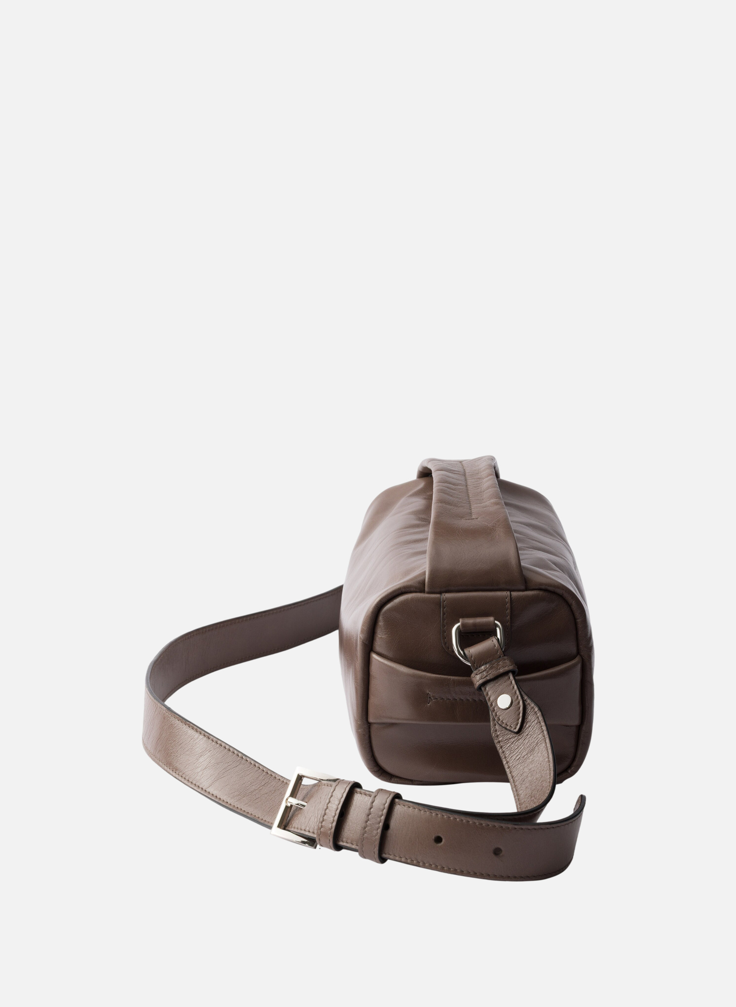 Sac à bandoulière en cuir PRADA Gris