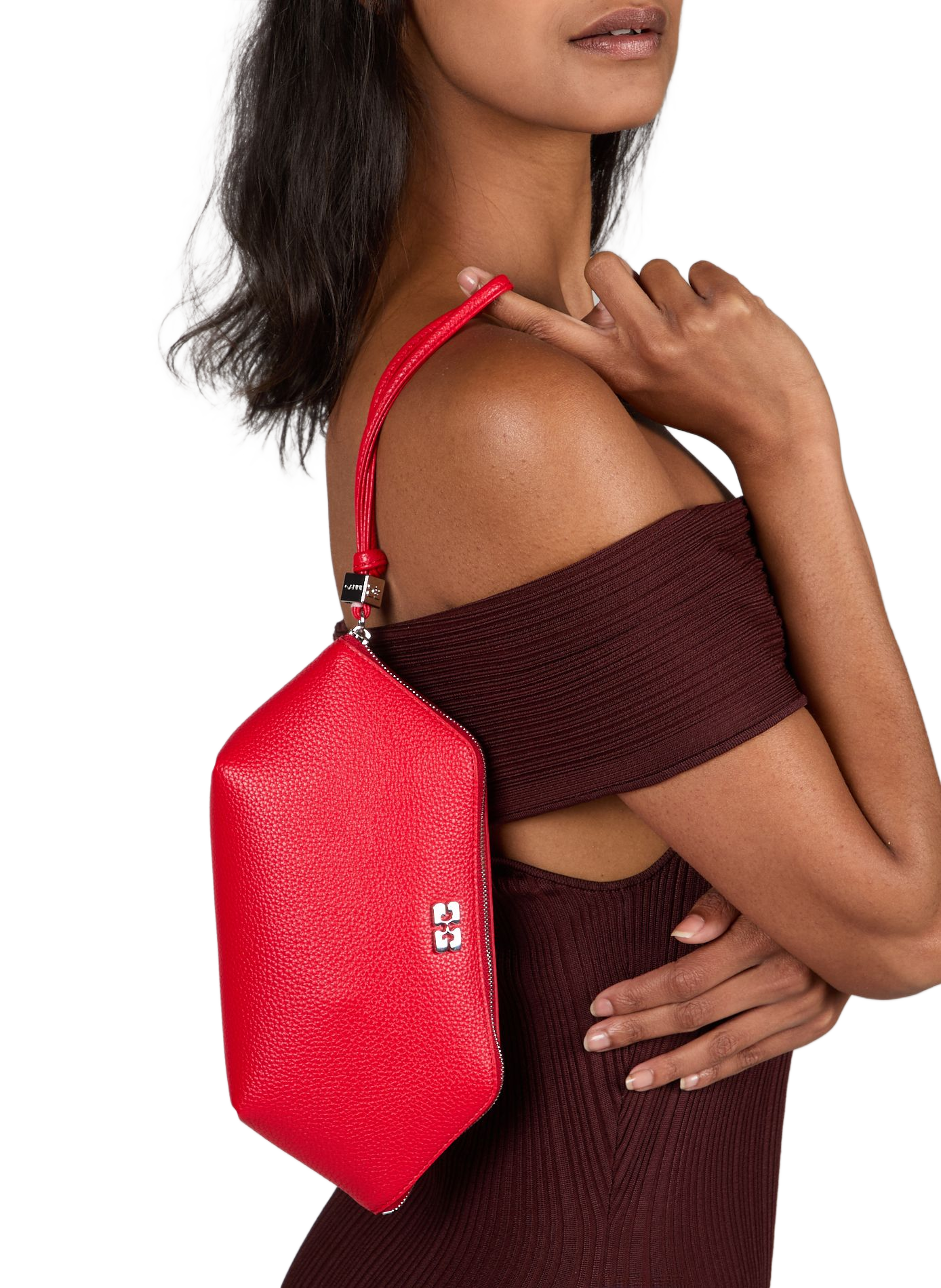 Grained Bou Clutch GANNI Red