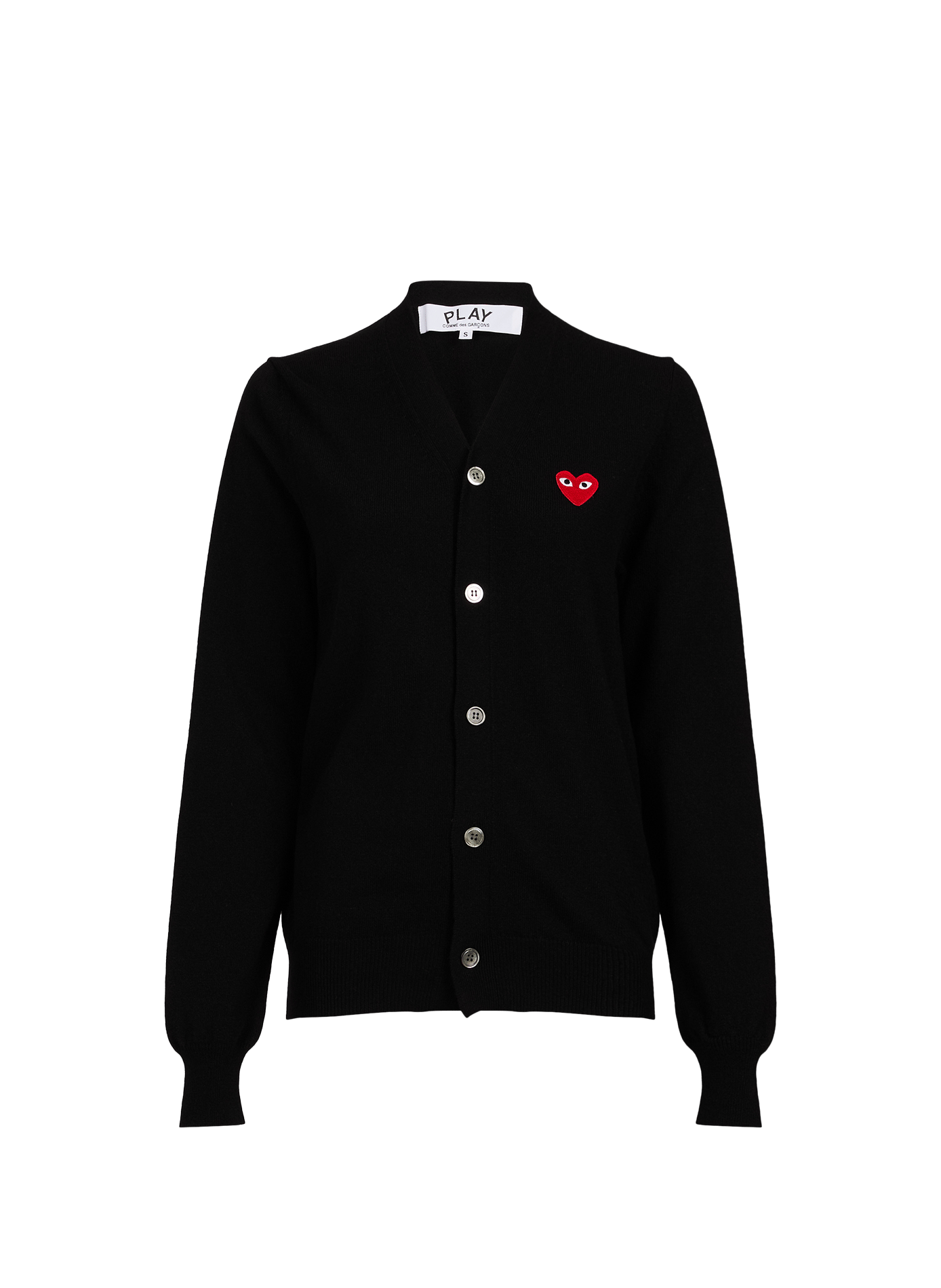 Heart patch wool cardigan COMME DES GARCONS PLAY Black