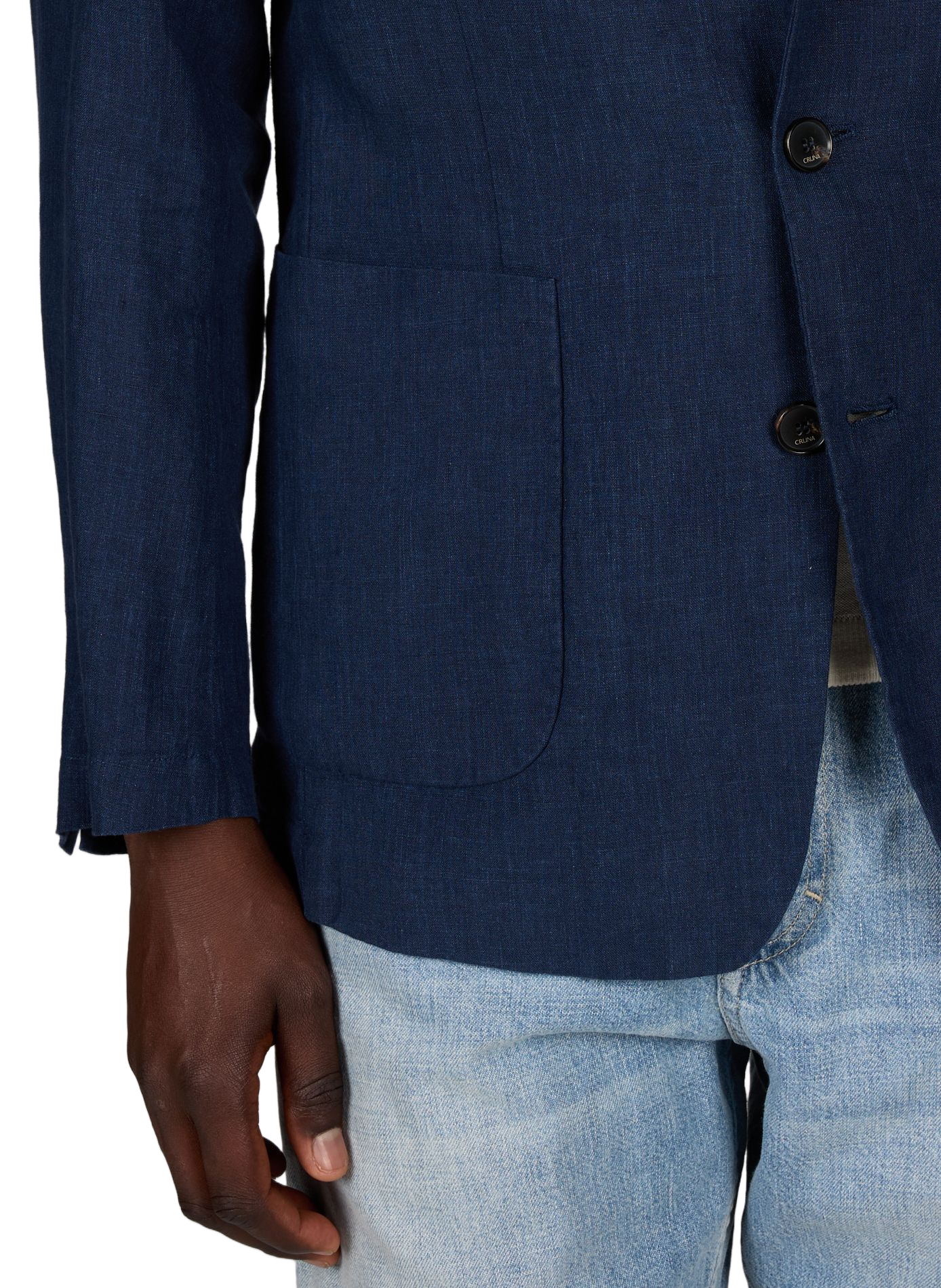 Tribeca Jacke mit Reverskragen aus Leinen CRUNA Blau
