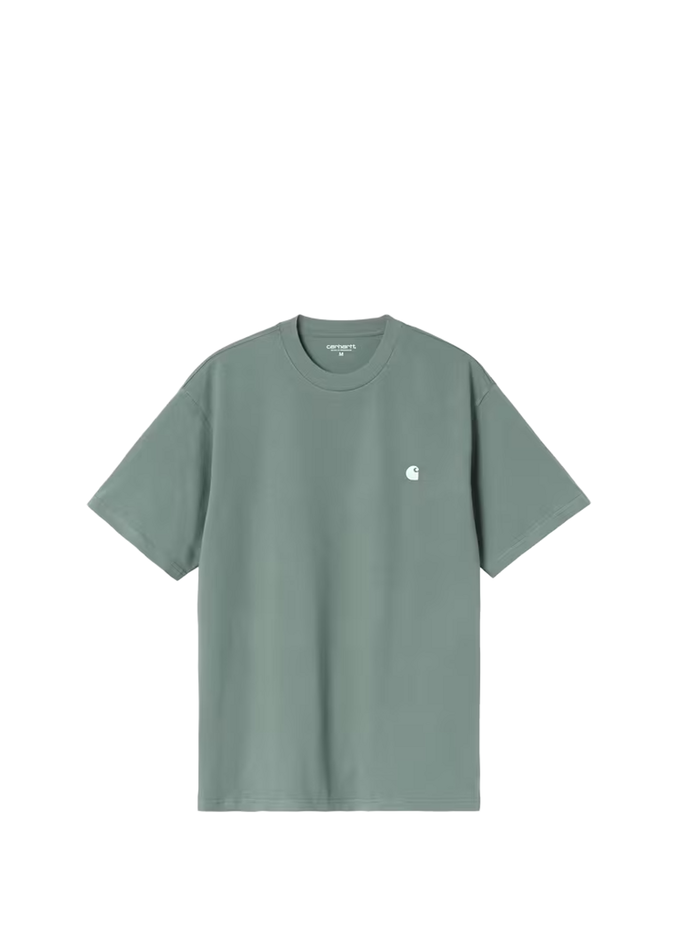 Straight T-shirt with embroidered logo in cotton CARHARTT WIP Green