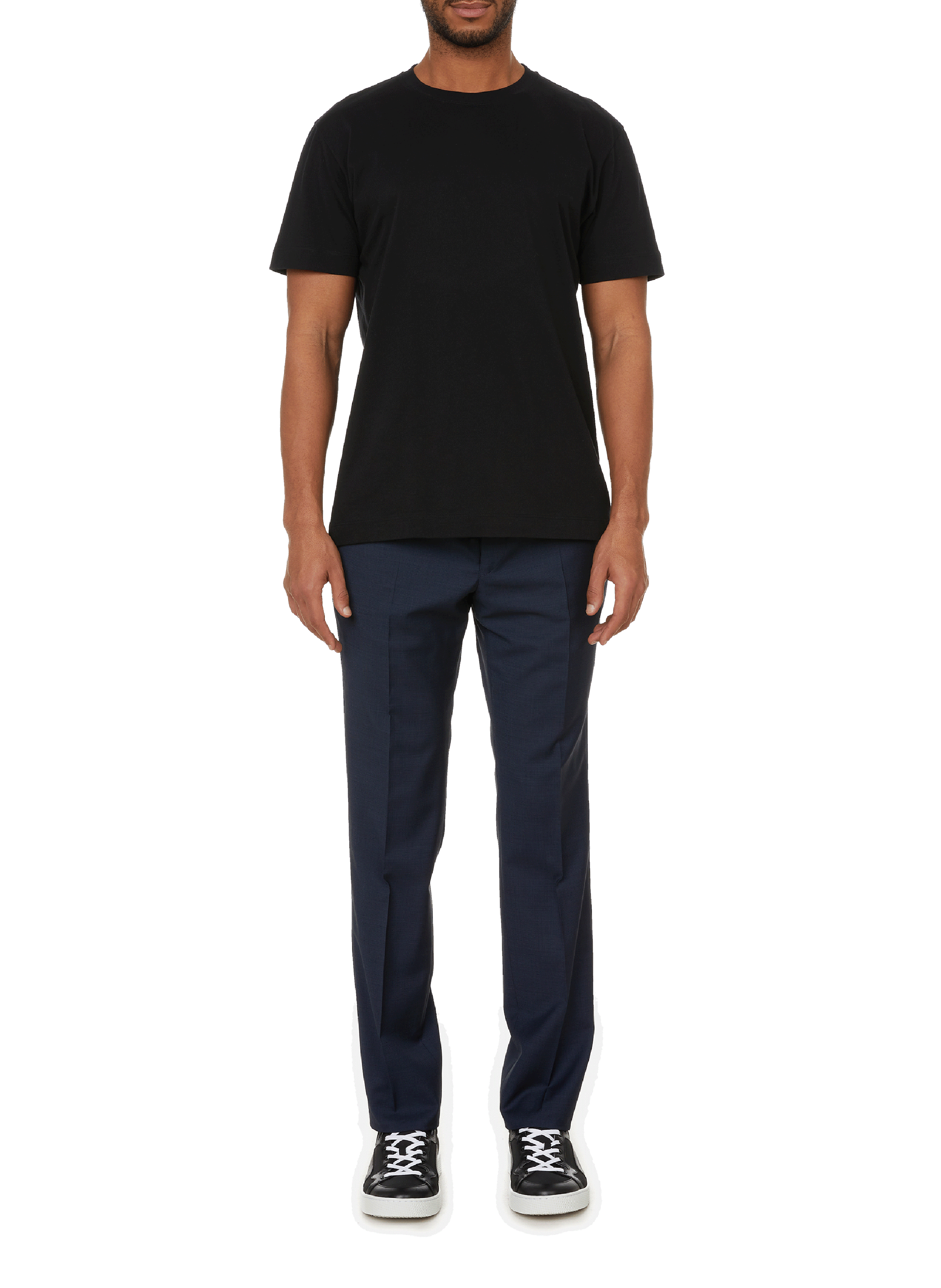 T-shirt col rond en coton organique AU PRINTEMPS PARIS Noir