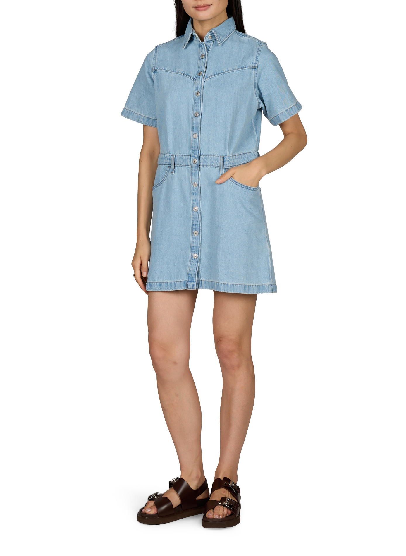 Kurzes Jeanskleid aus Baumwolle LEVI'S Blau
