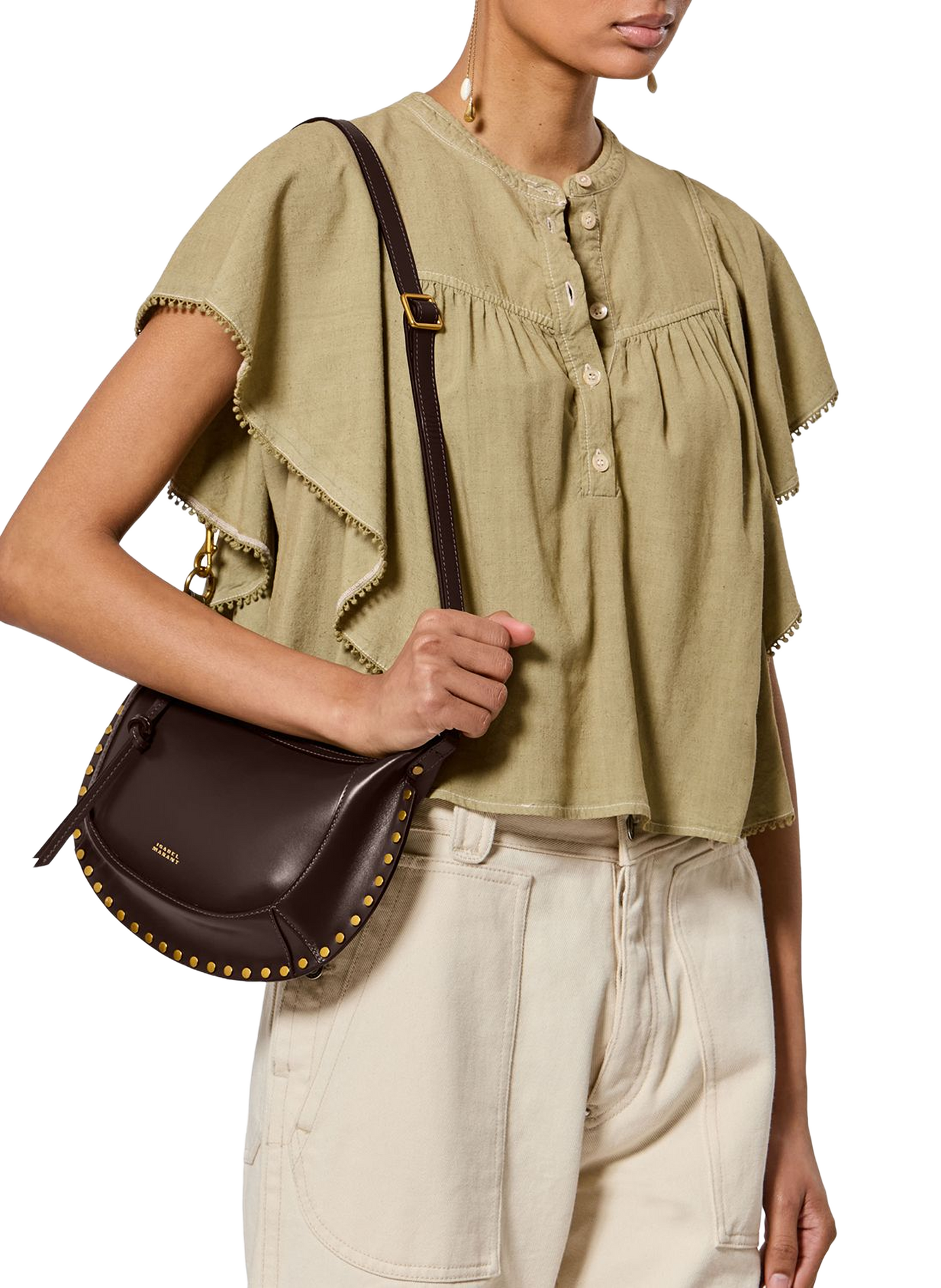 Handtasche Oskan Moon aus Kalbsleder ISABEL MARANT Grun
