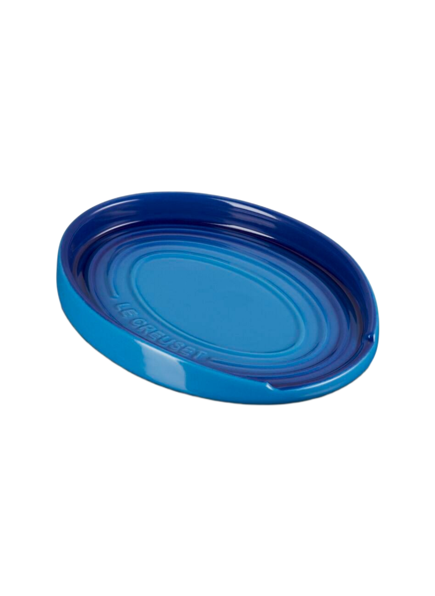 Löffelablage aus Keramik in ovaler Form | Blau LE CREUSET Haus
