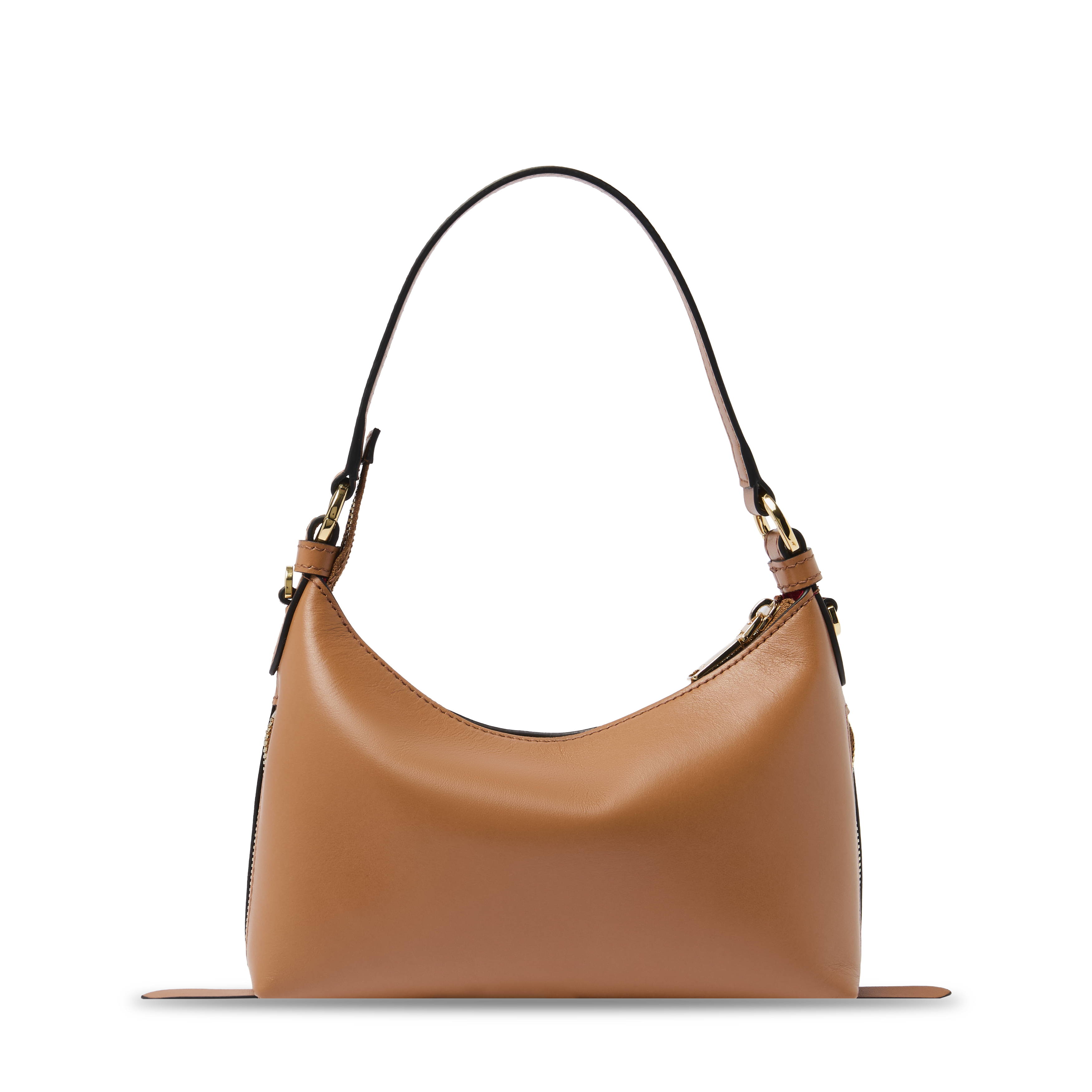Lancel origami rits baby hobo tas, gemaakt van zacht kameelkleurig glad kalfsleer. LANCEL Bruin