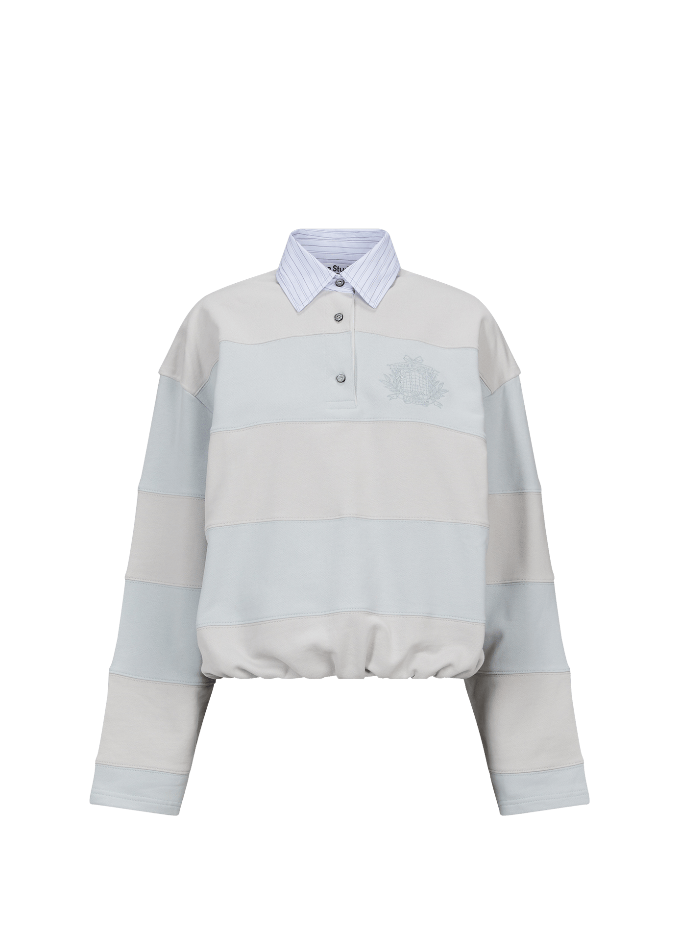 Polo a righe in cotone ACNE STUDIOS Blu