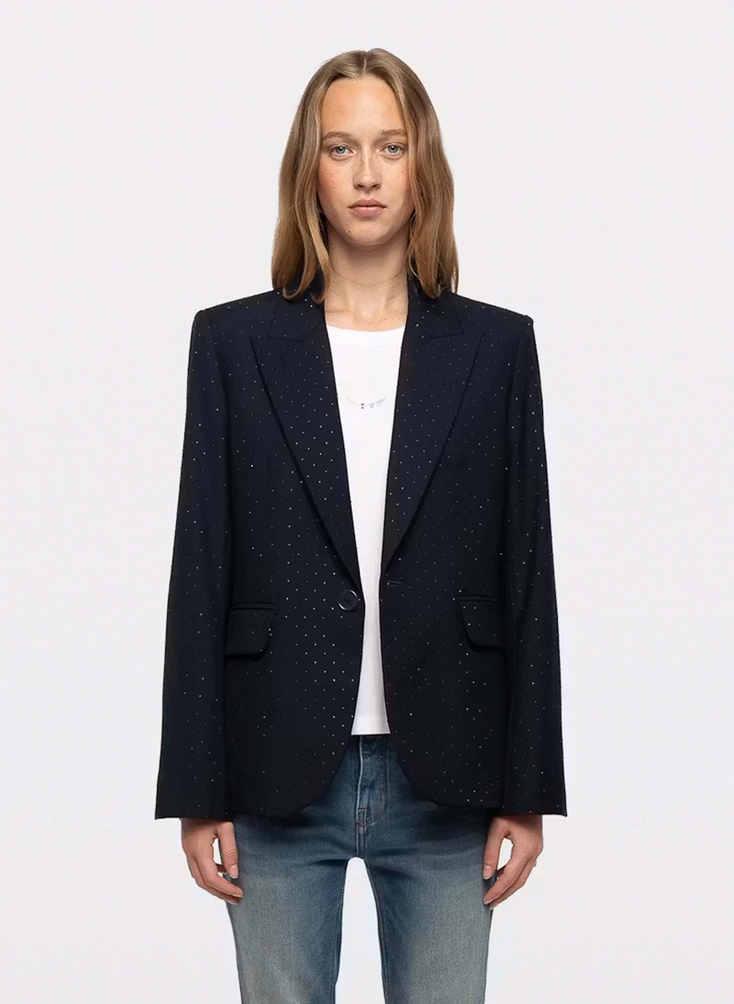 Blazer droit à strass valse ZADIG&VOLTAIRE Bleu