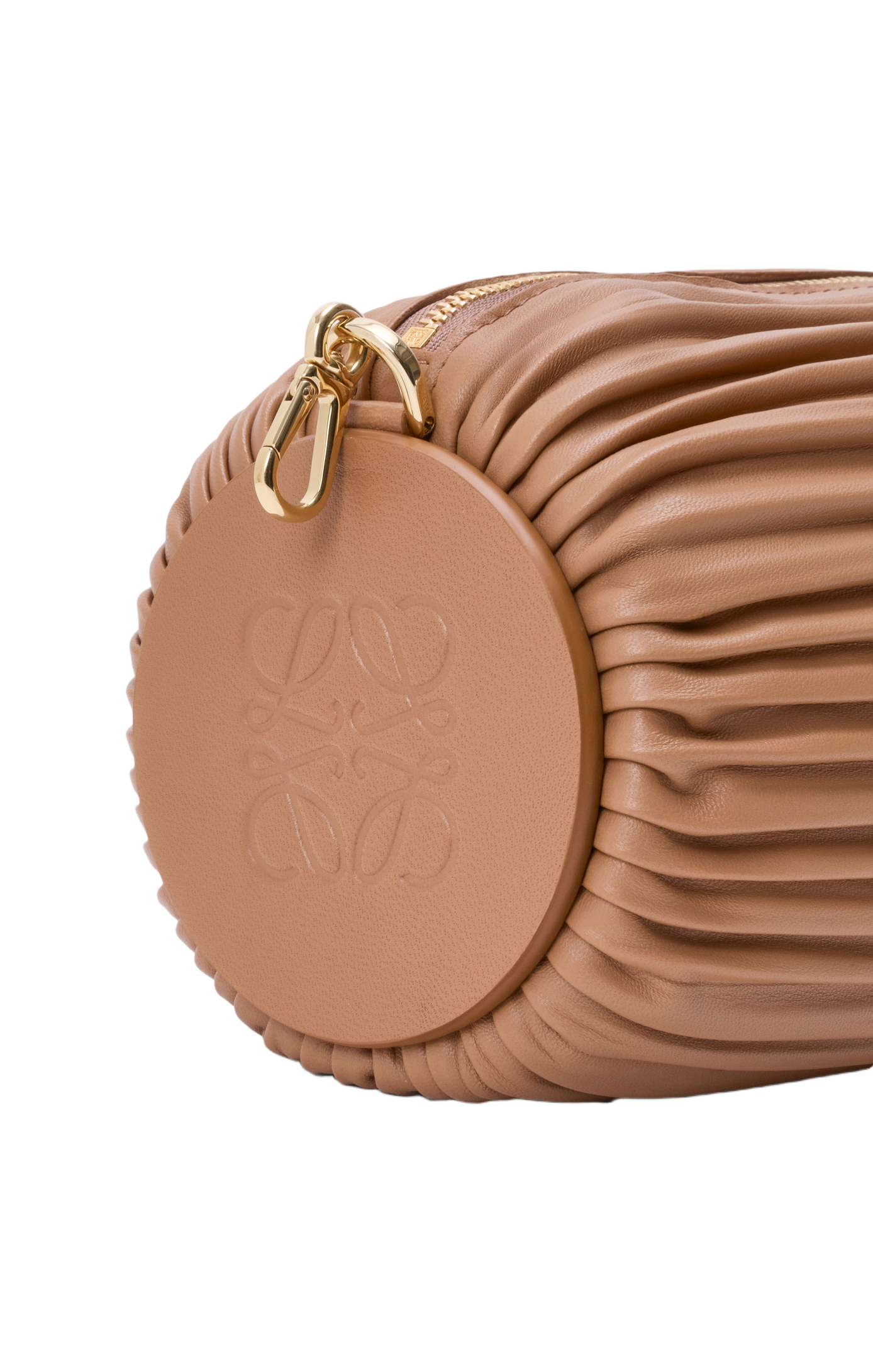 Bracelet Pouch en cuir de veau nappa plissé LOEWE Marron