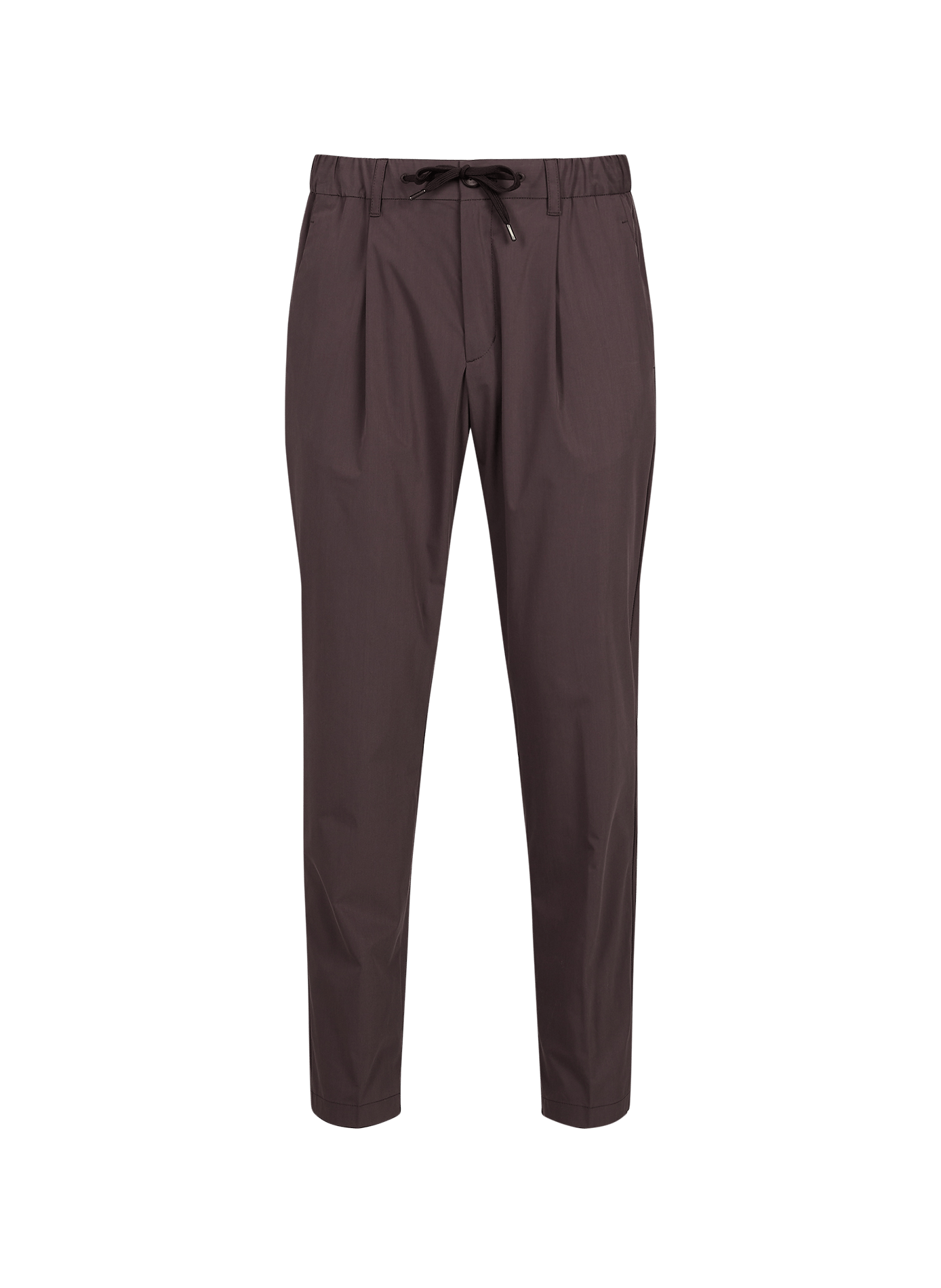 Pantalon droit à plis pressés et taille élastiquée HERNO Marron
