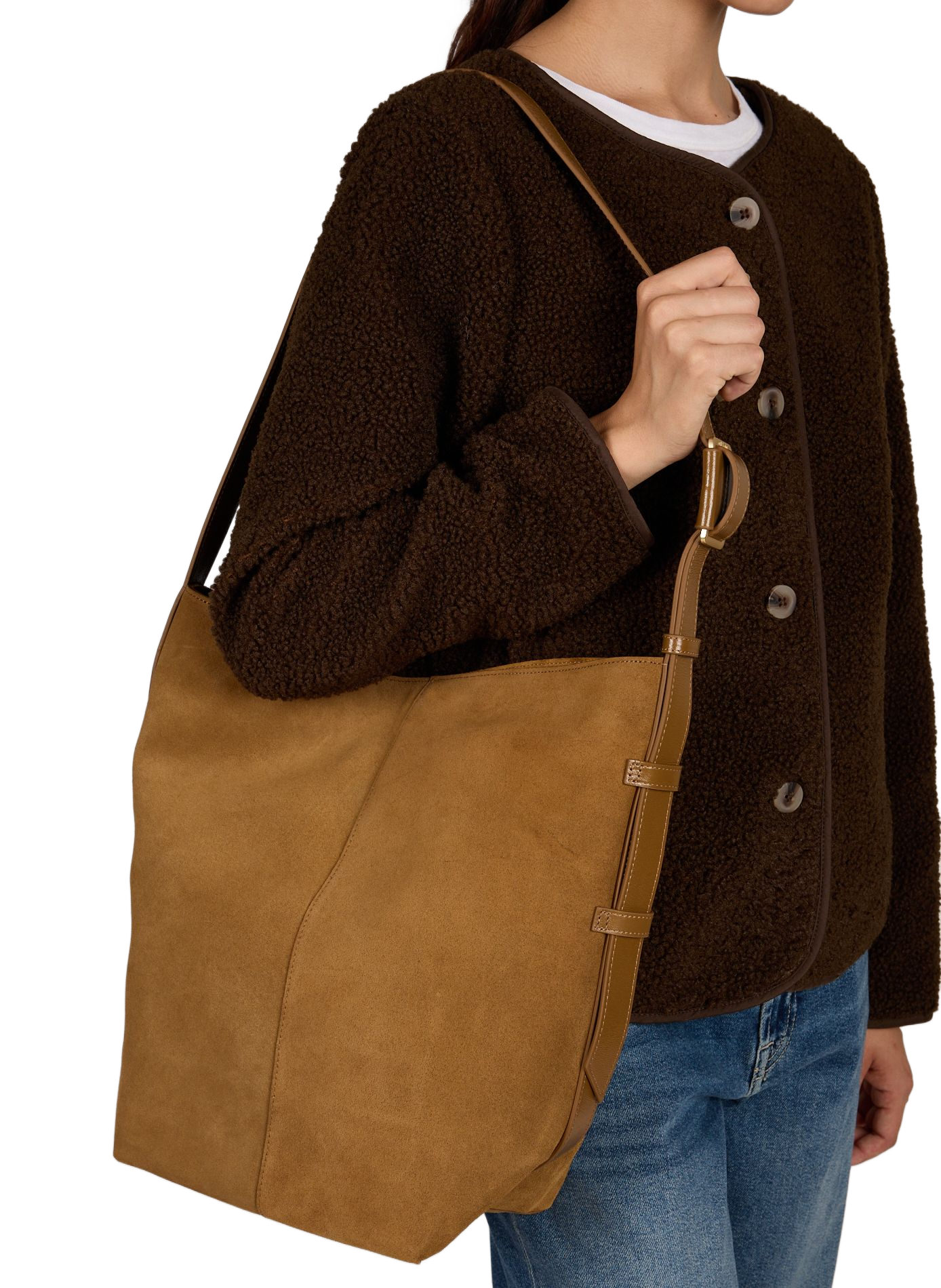 Schultertasche aus Leder NAT & NIN Braun