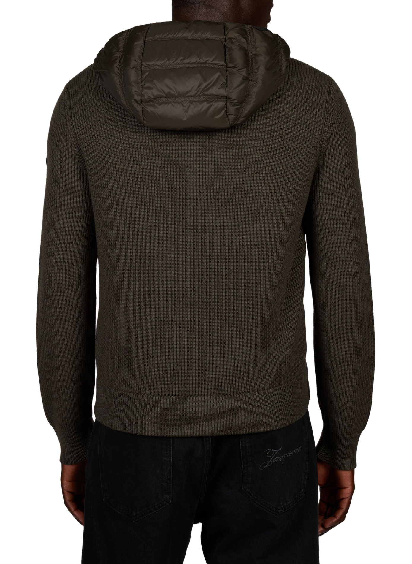 Quilted bi-material cardigan coat MONCLER Green