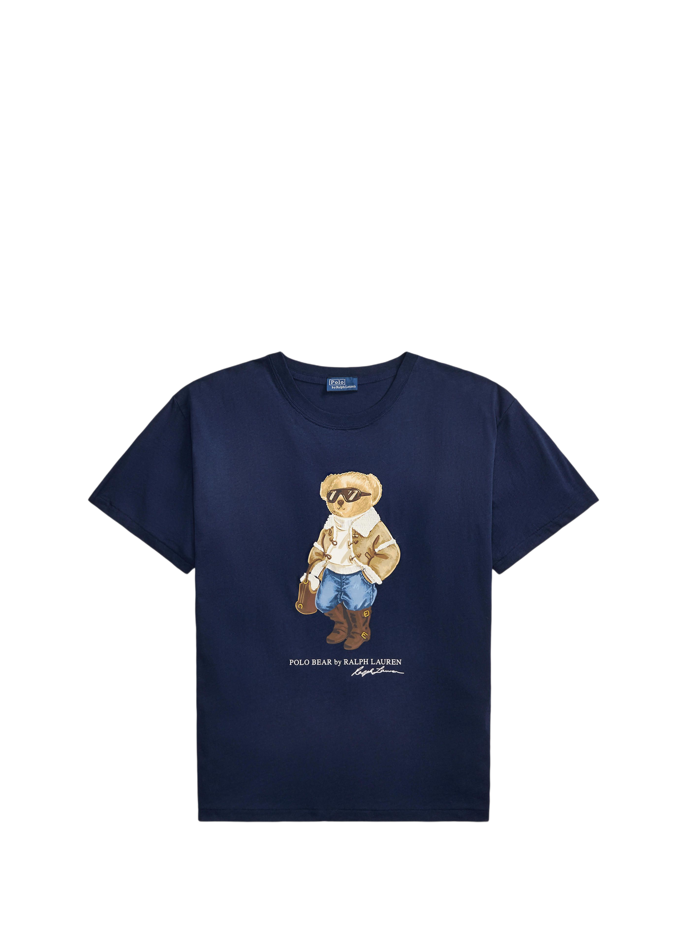 Gerade geschnittenes T-Shirt aus bedruckter Baumwolle POLO RALPH LAUREN Blau