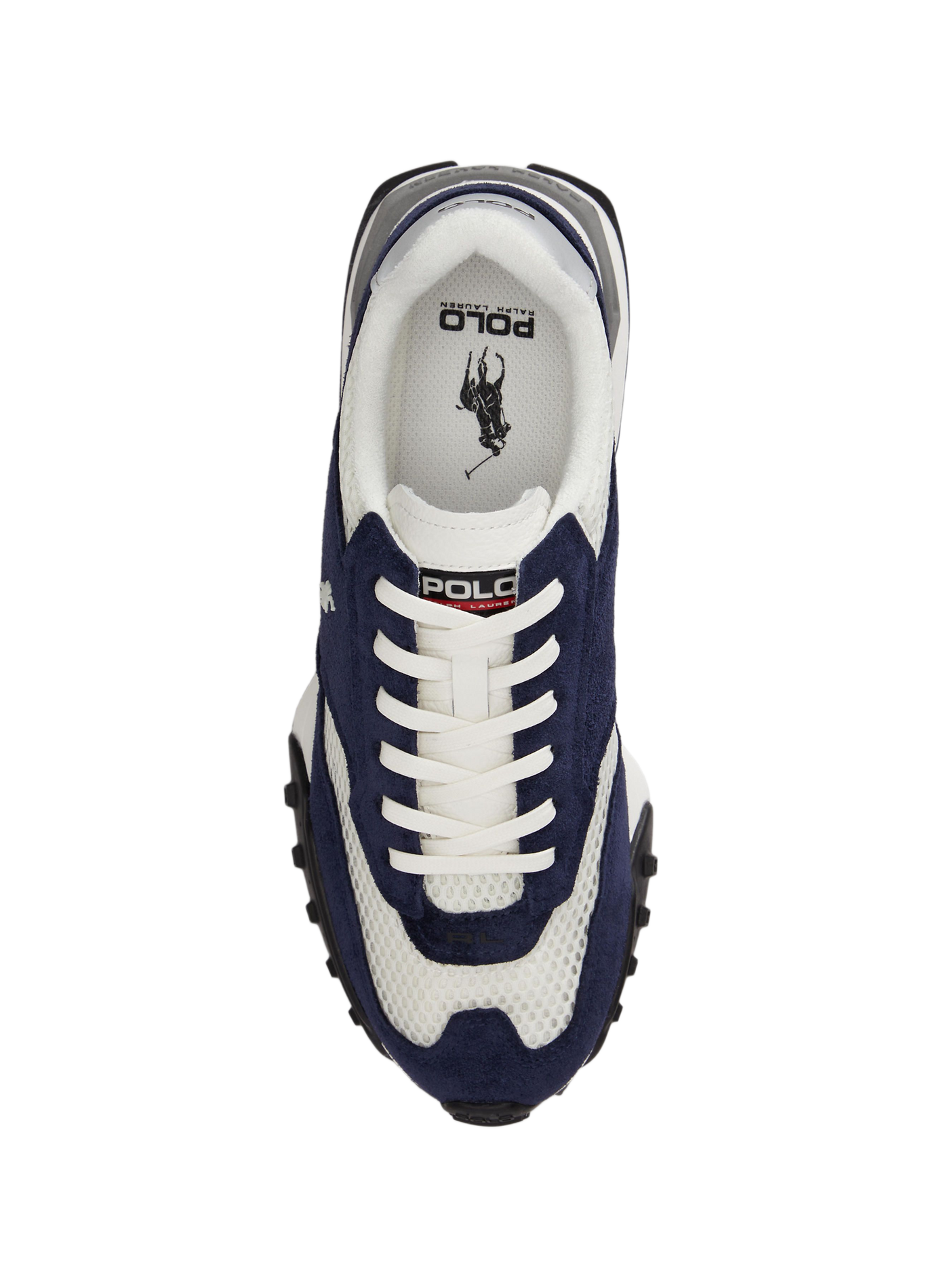 Baskets à lacets en cuir mélangé POLO RALPH LAUREN Bleu