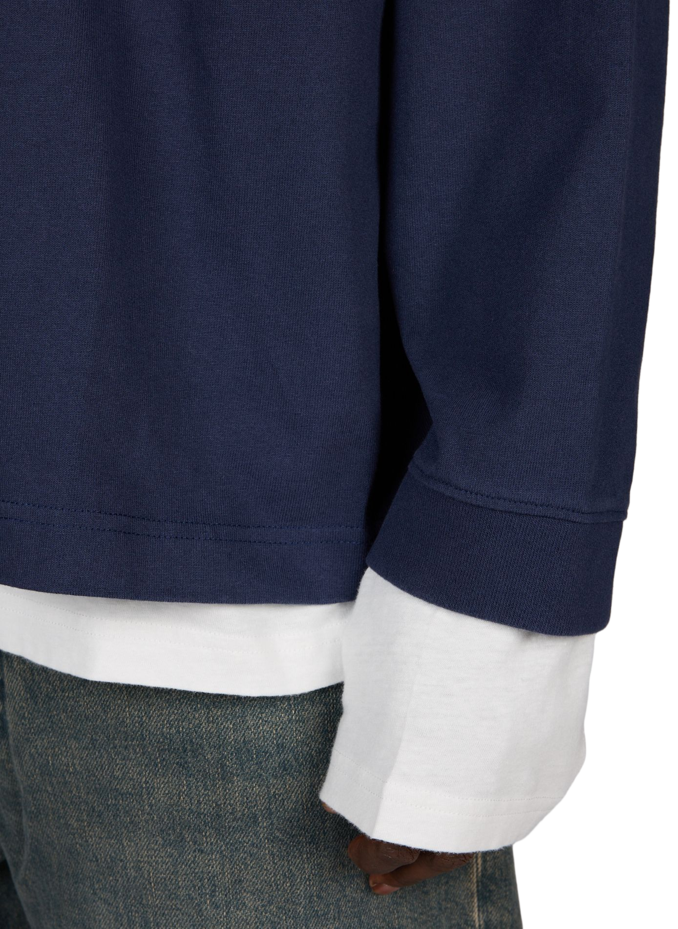 Sweatshirt multicouche à logo en coton ACNE STUDIOS Bleu