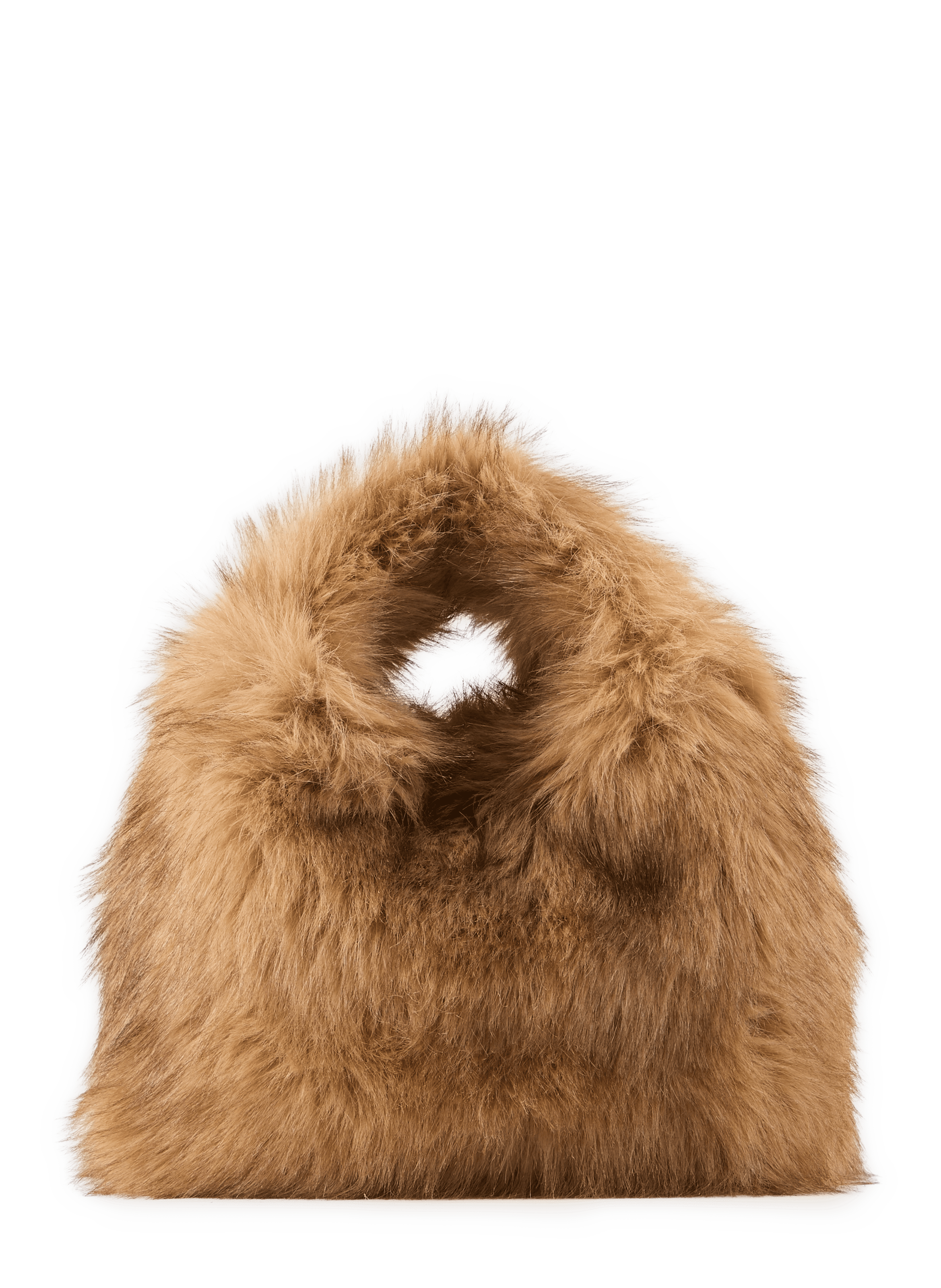 Handheld faux fur bag BELLEROSE Beige