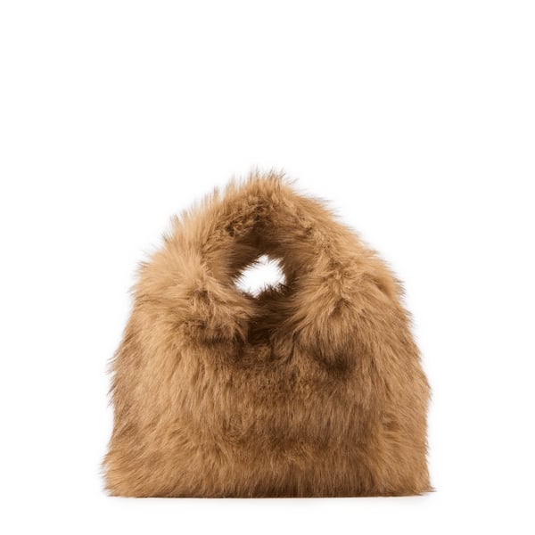 Sac porté main en fourrure synthétique Sac porté main en fourrure synthétique