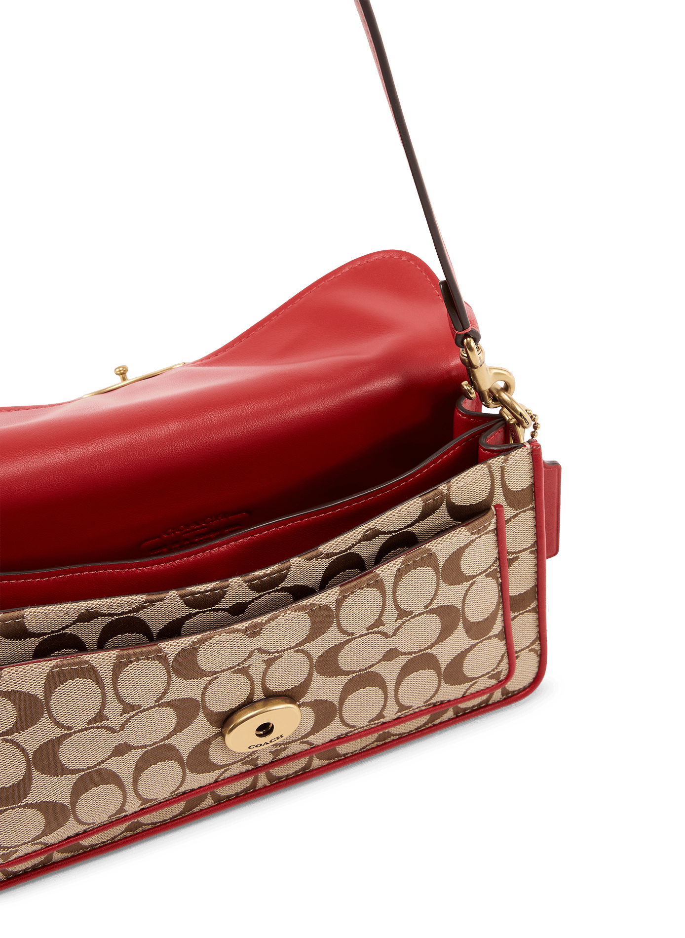 Sac à main Tabby 26 en cuir et coton COACH Rouge