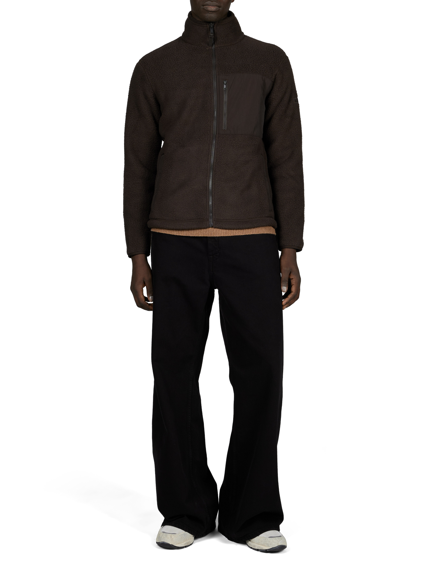 Veste polaire droite col montant  AIGLE Marron