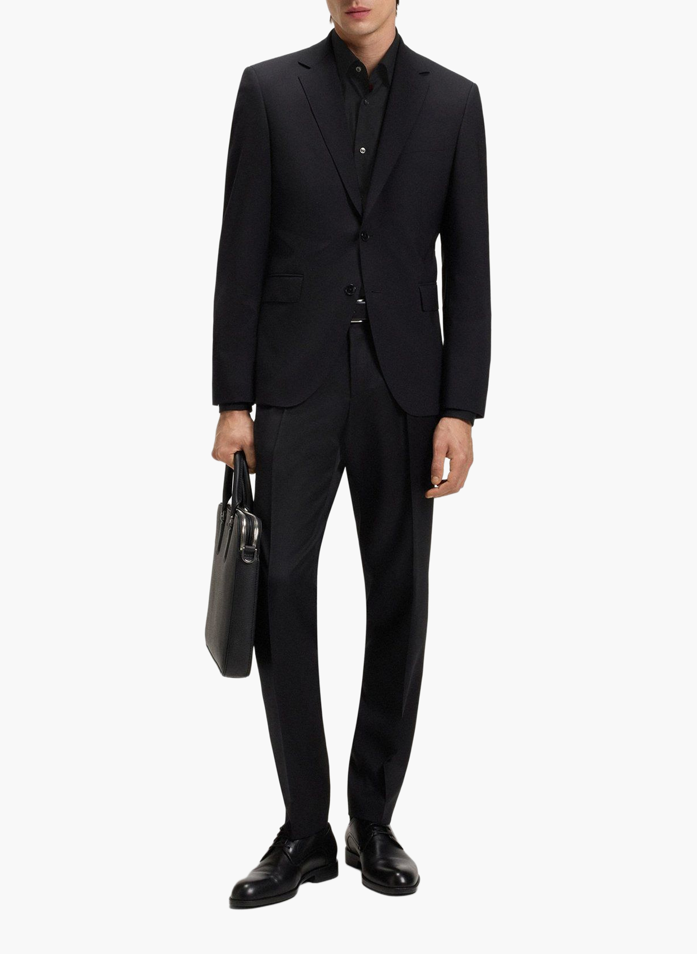 Chemise slim fit en coton mélangé BOSS Noir