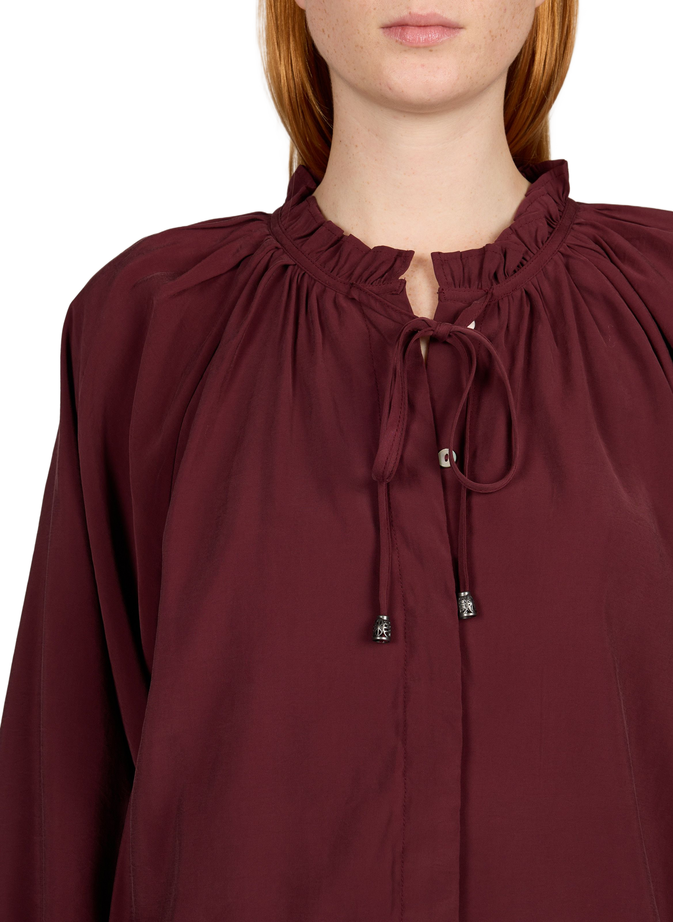 Chemise col rond VILA Rouge